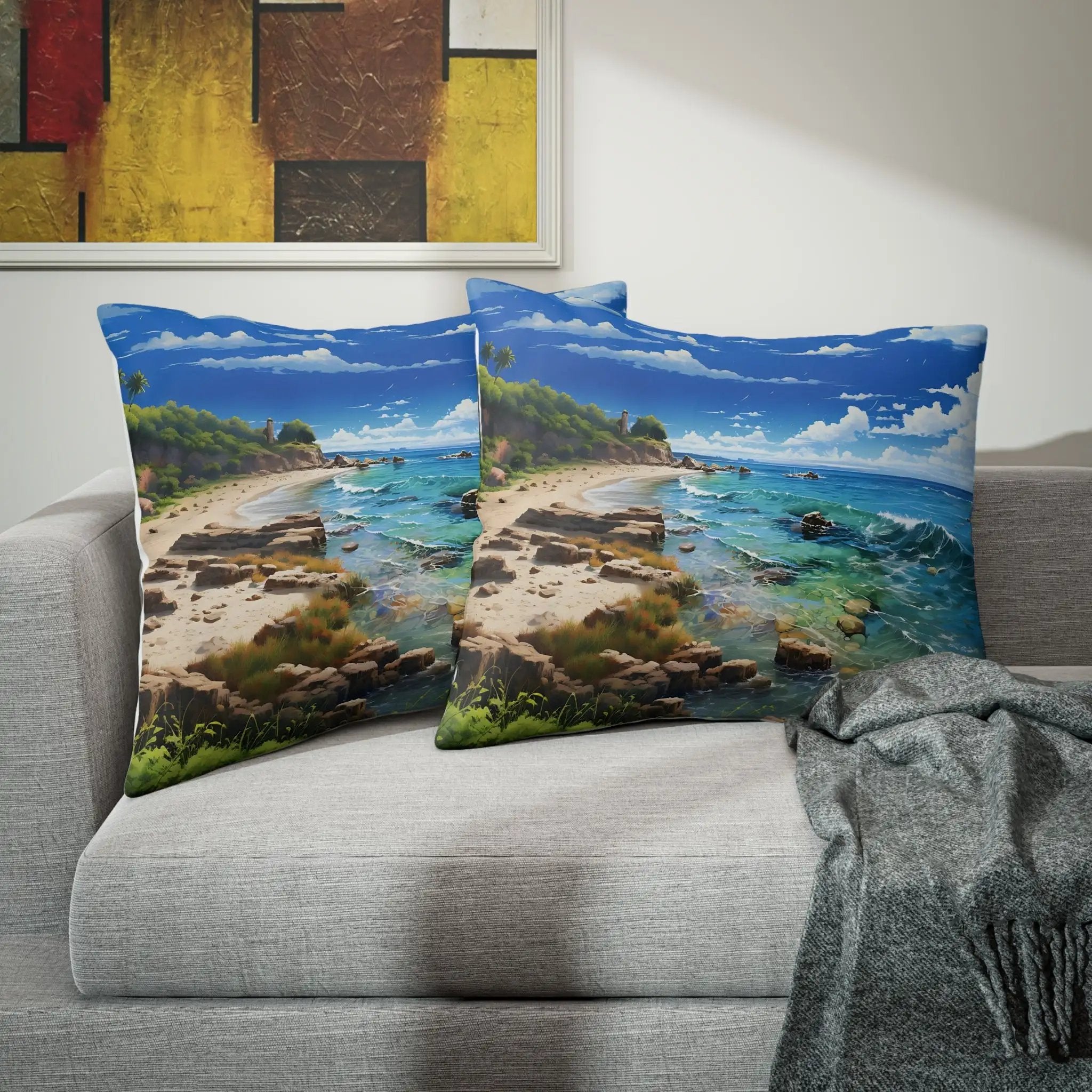 Pillow Sham | Sea Beach Landscape | Avatar Style | Cushion Cover | Pillowcase | Pillow Slip | Pillow Cover