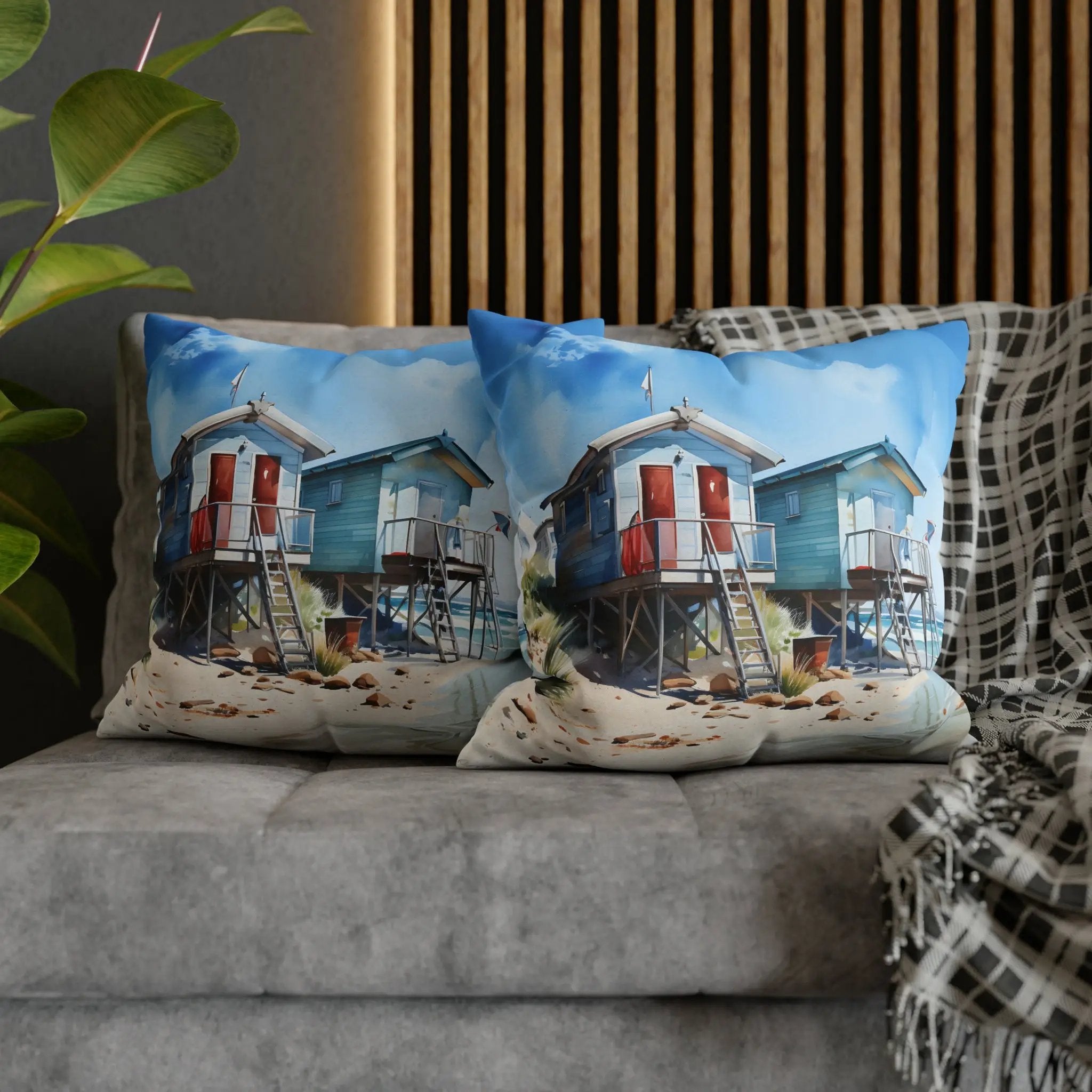 Pillow Sham | Sandy Shore | Beach Cabin Inspired