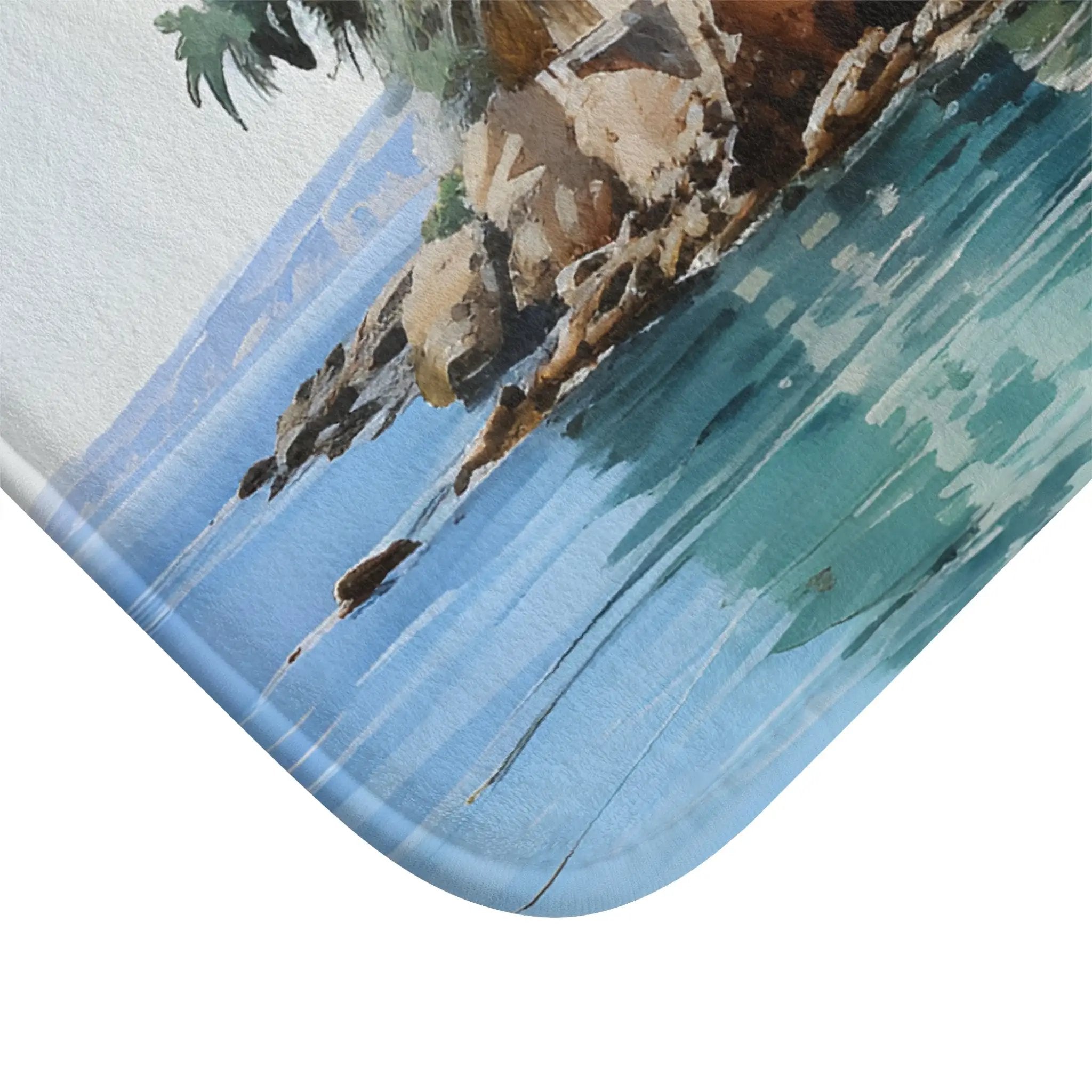 Bath Mat | a bathroom rug with a painting 