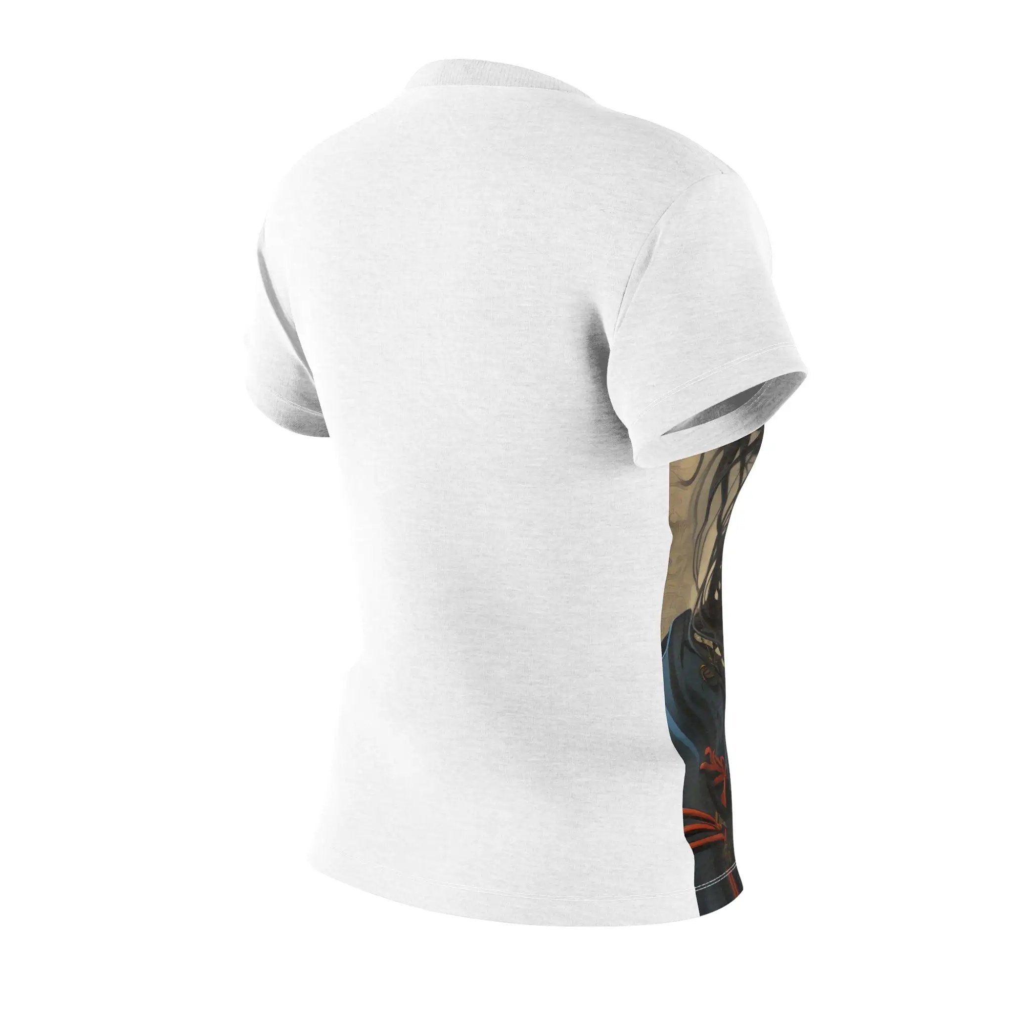 Women Tee | a white shirt with a picture of a man on it