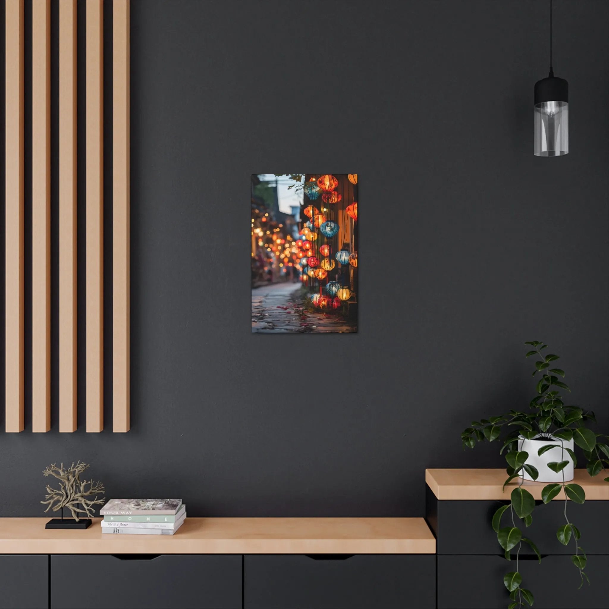 Canvas Gallery Wraps | a painting of a city street at night