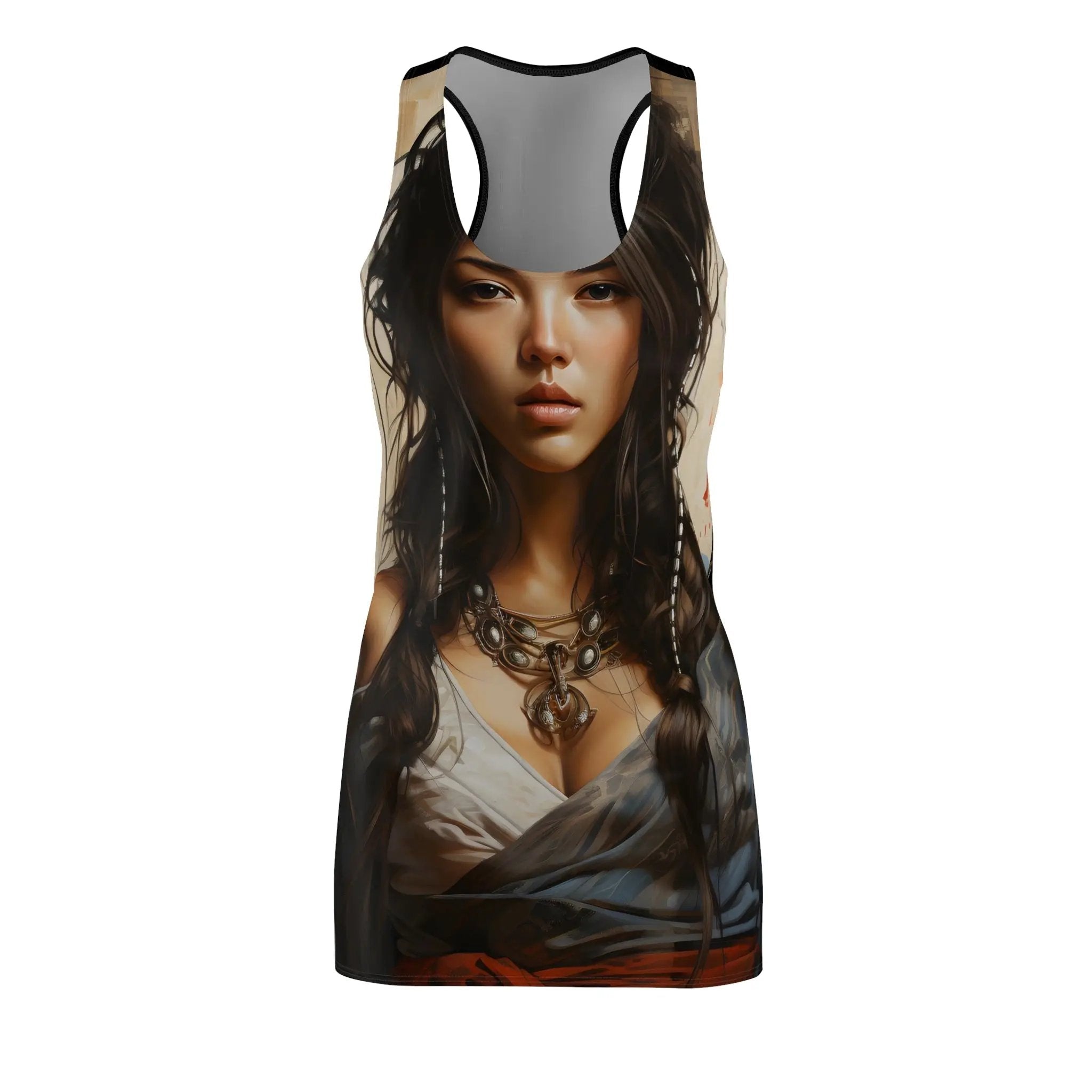 Woman summer dress | a women's tank top with a picture of a woman's face