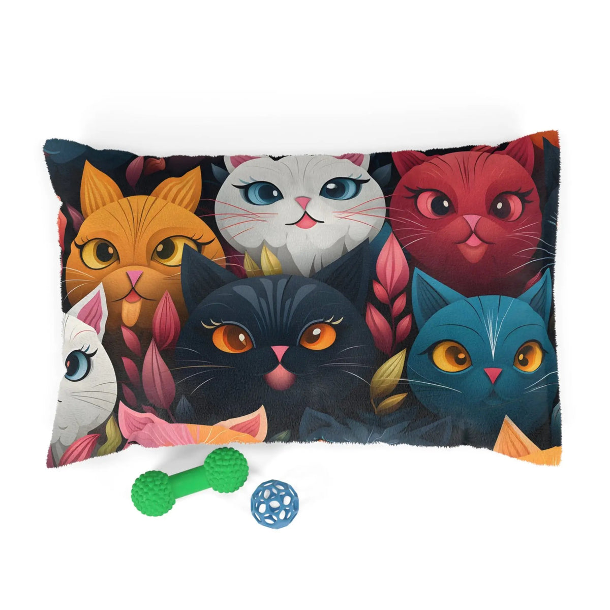 Pet bed | a group of cats sitting on top of a pillow