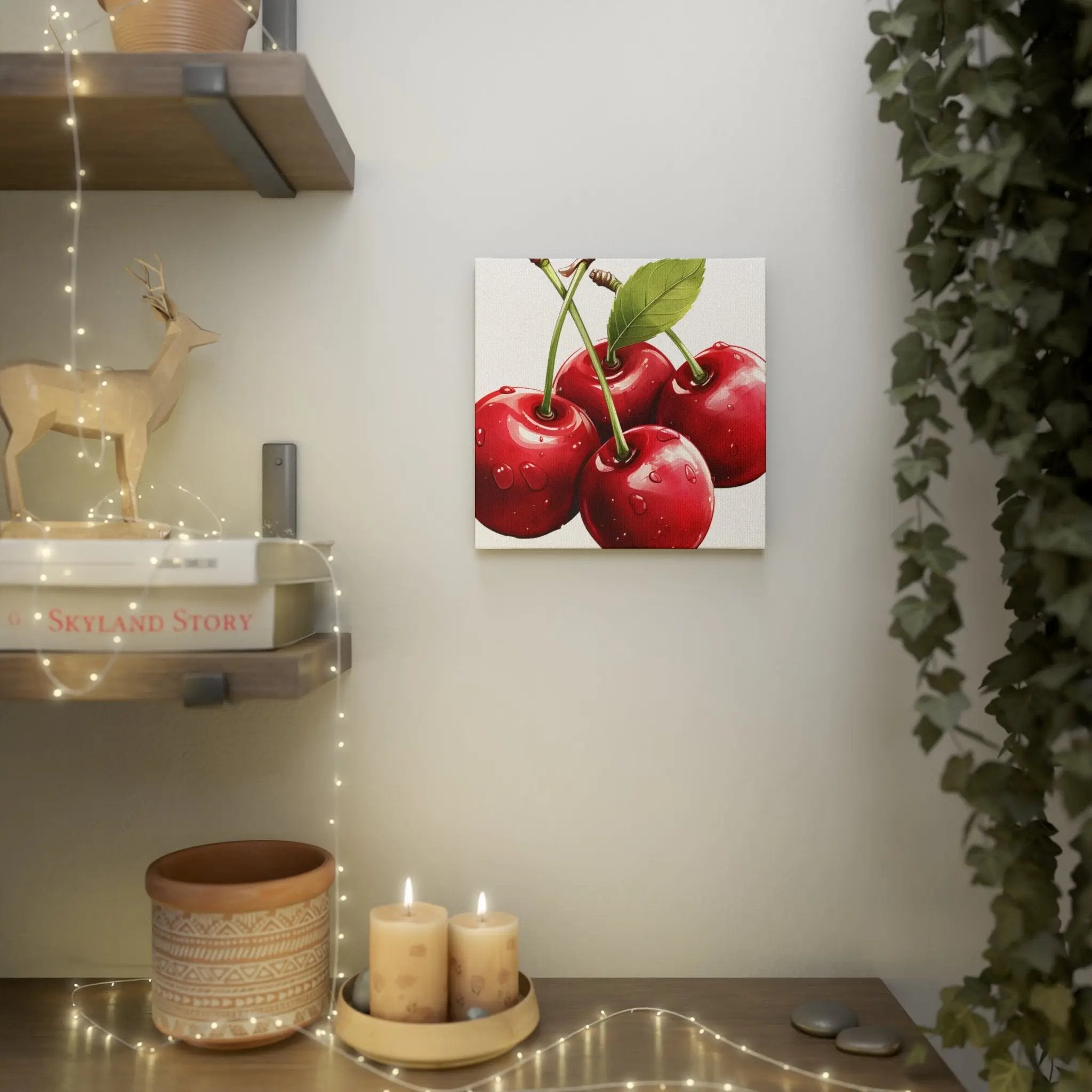 Canvas Gallery Wraps | a picture of a group of cherries on a wall