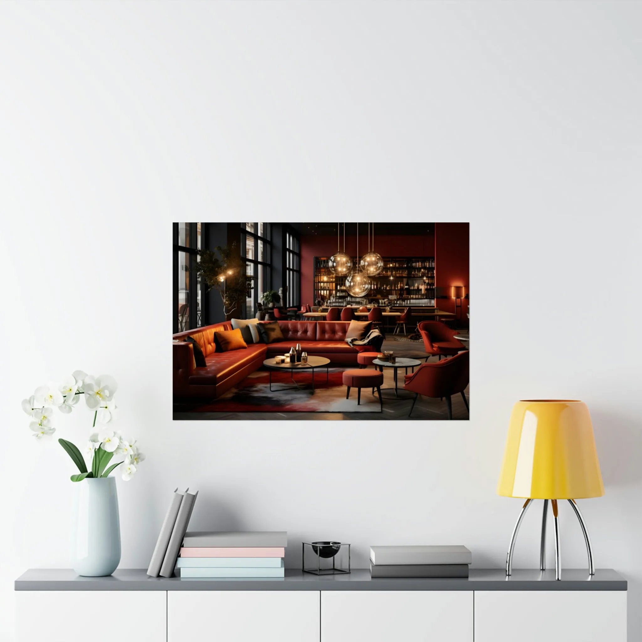 Kawaii Posters | a living room filled with furniture and a lamp