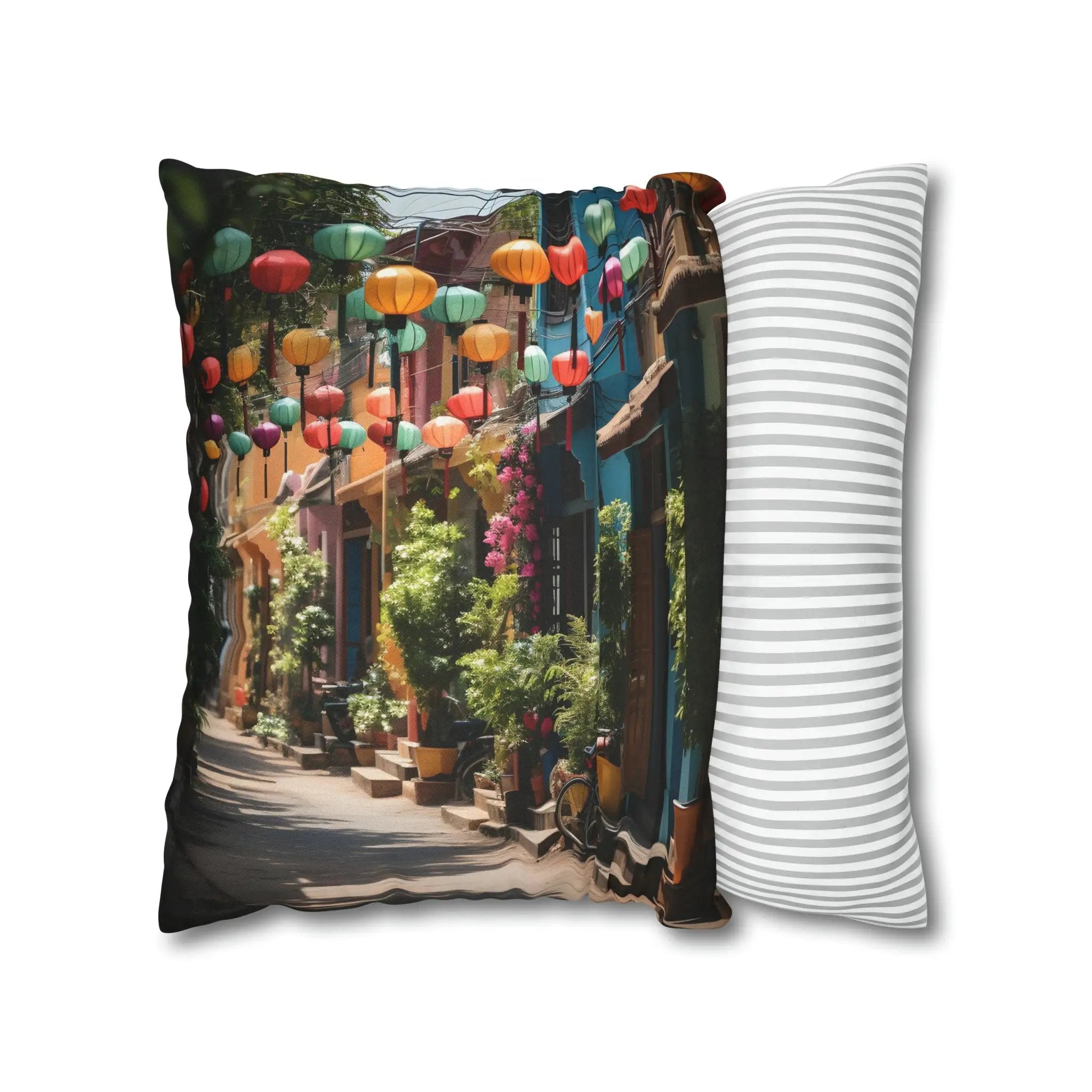 Pillow Covers | with Colorful Lanterns and Quaint Vietnamese Streets