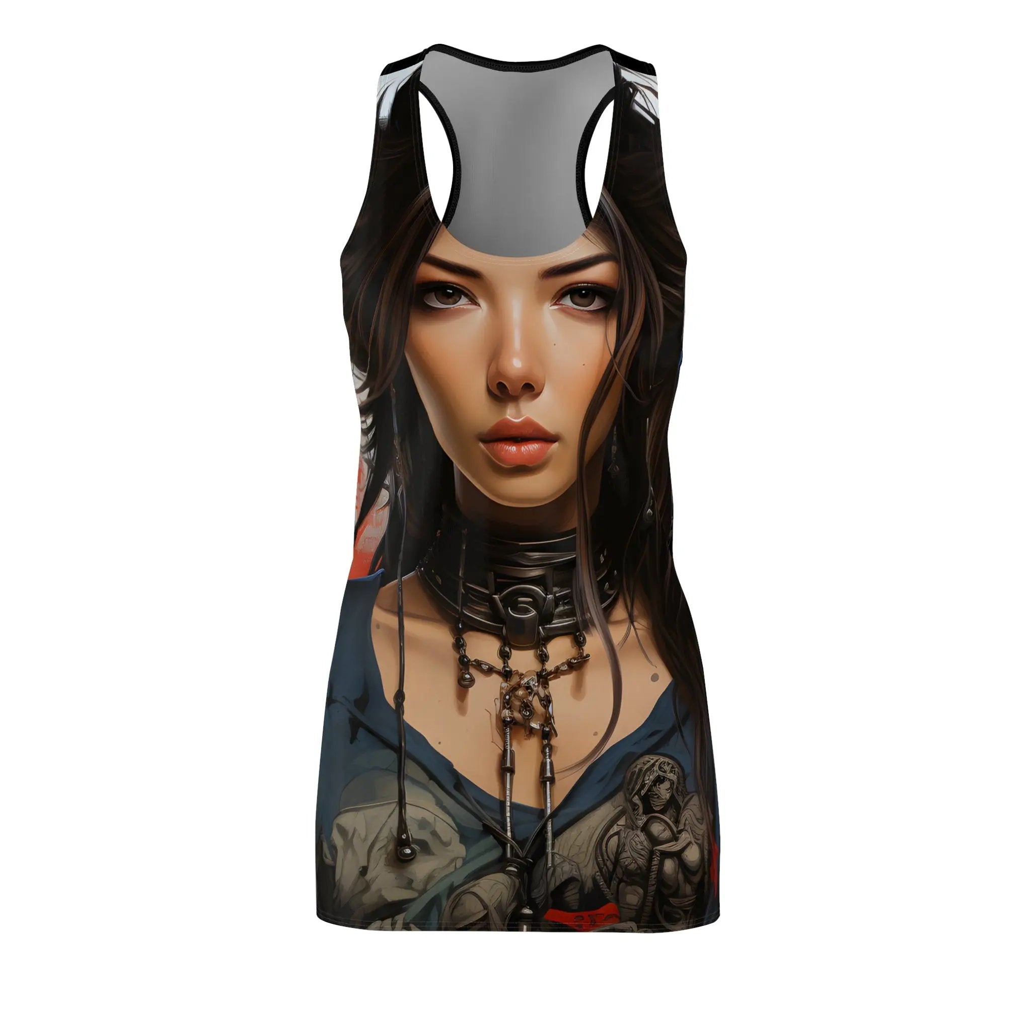 Woman summer dress | a women's tank top with a picture of a woman's face