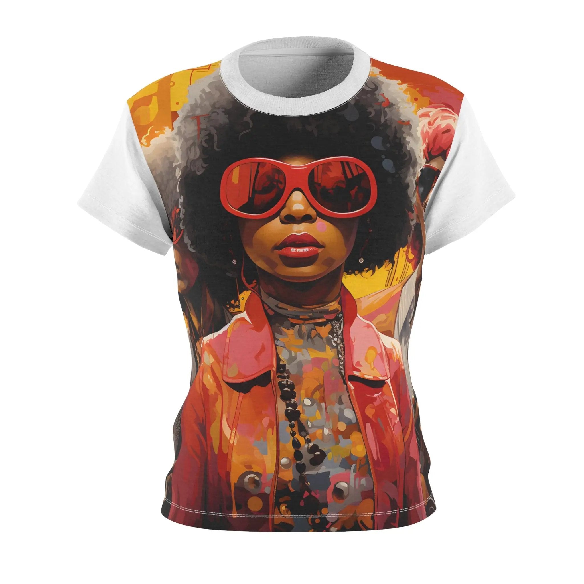 Women Tee | shirt with a picture of a woman wearing sunglasses