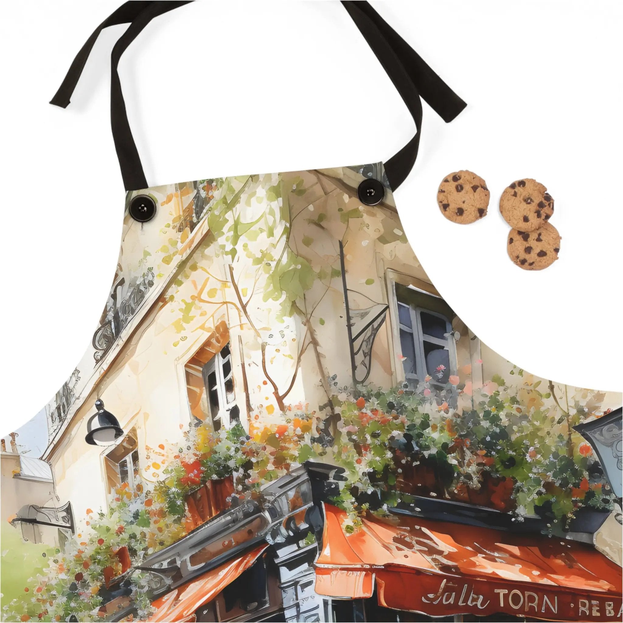 Chef Apron | an apron with a picture of a bakery and a cookie