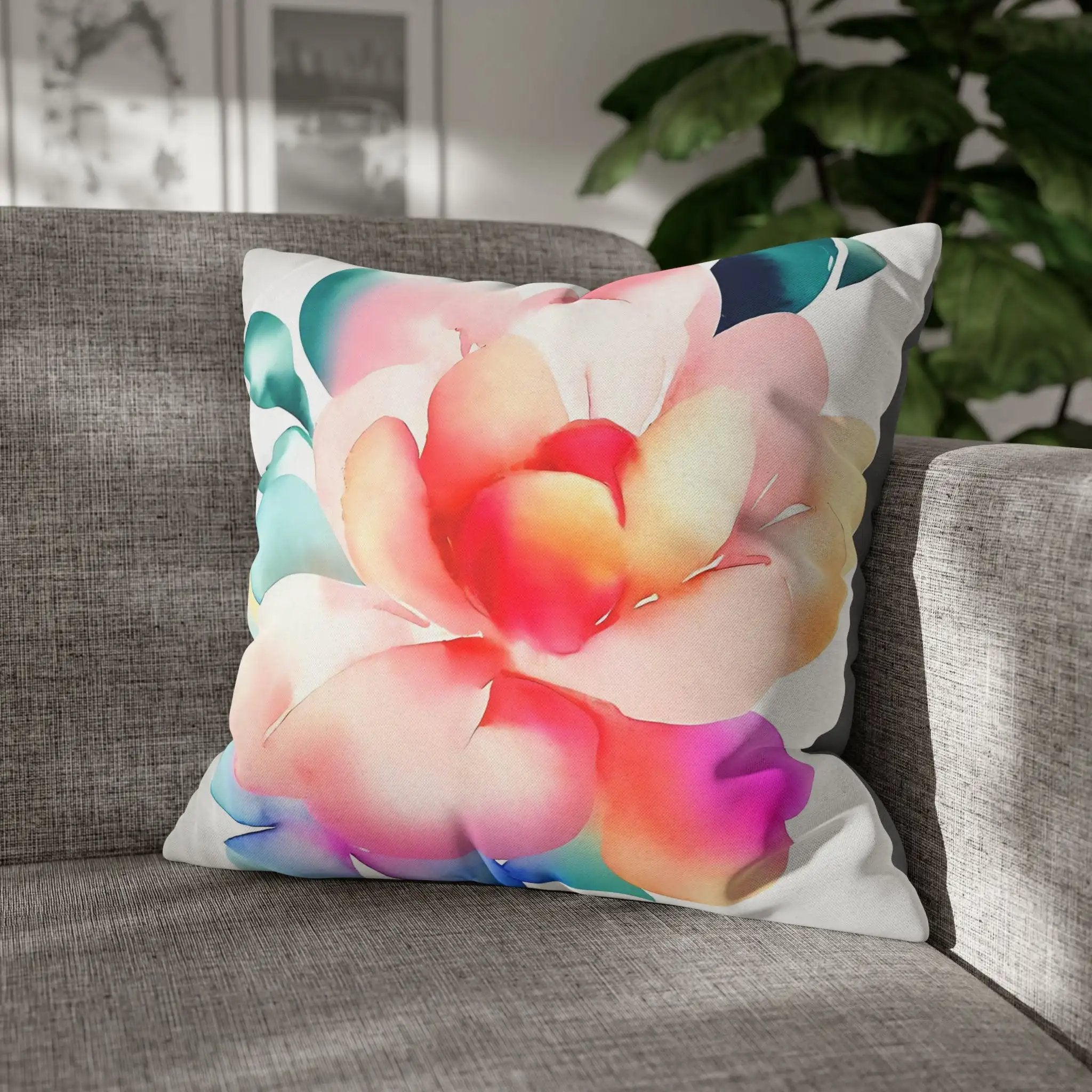 Pillow Sham | a pillow with a flower on it sitting on a couch