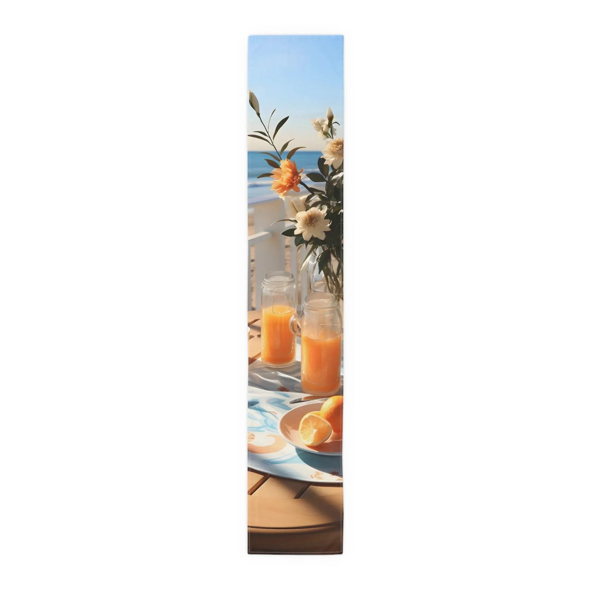 dining table Runner | a picture of oranges and orange juice on a table