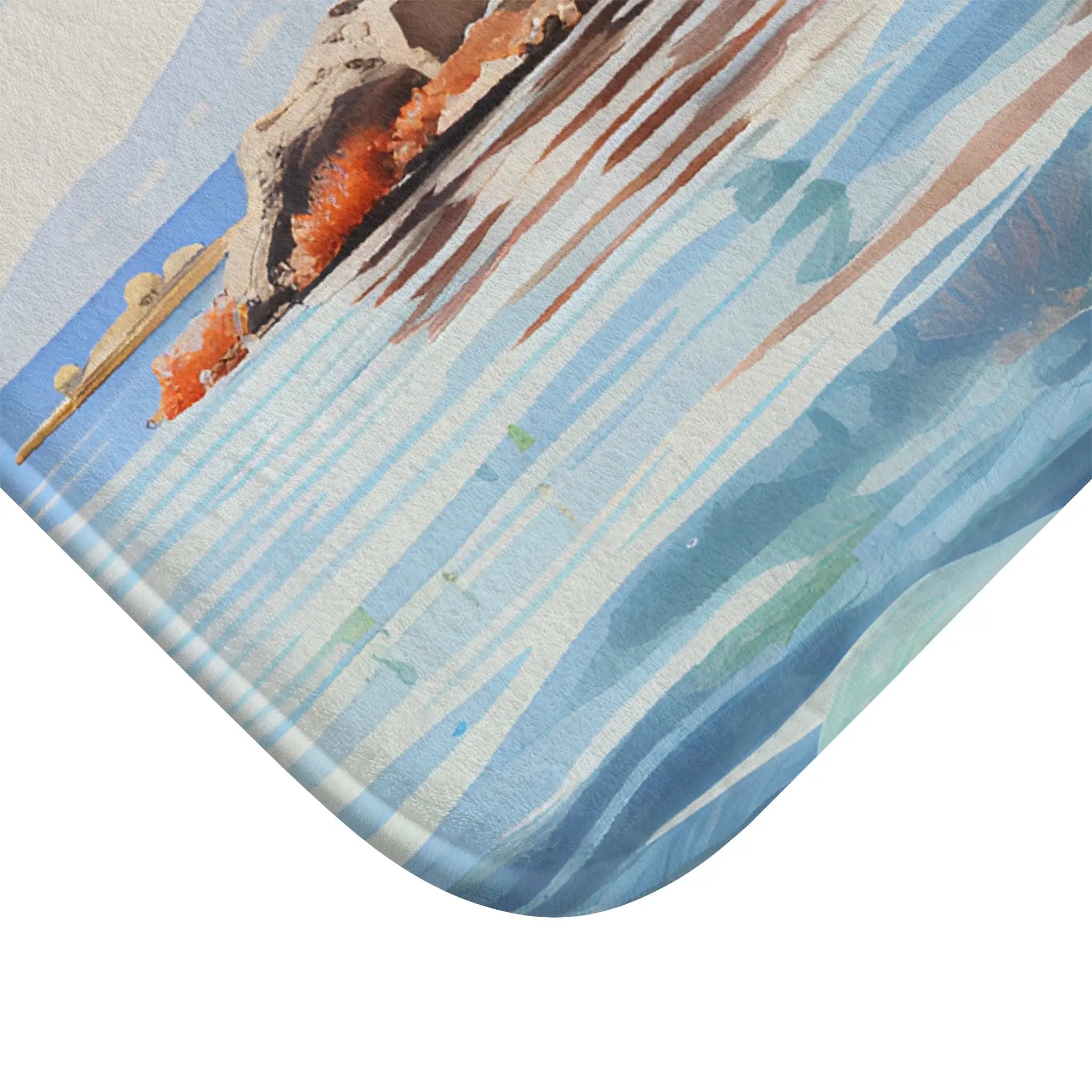 Bath Mat | a bathroom rug with a painting 