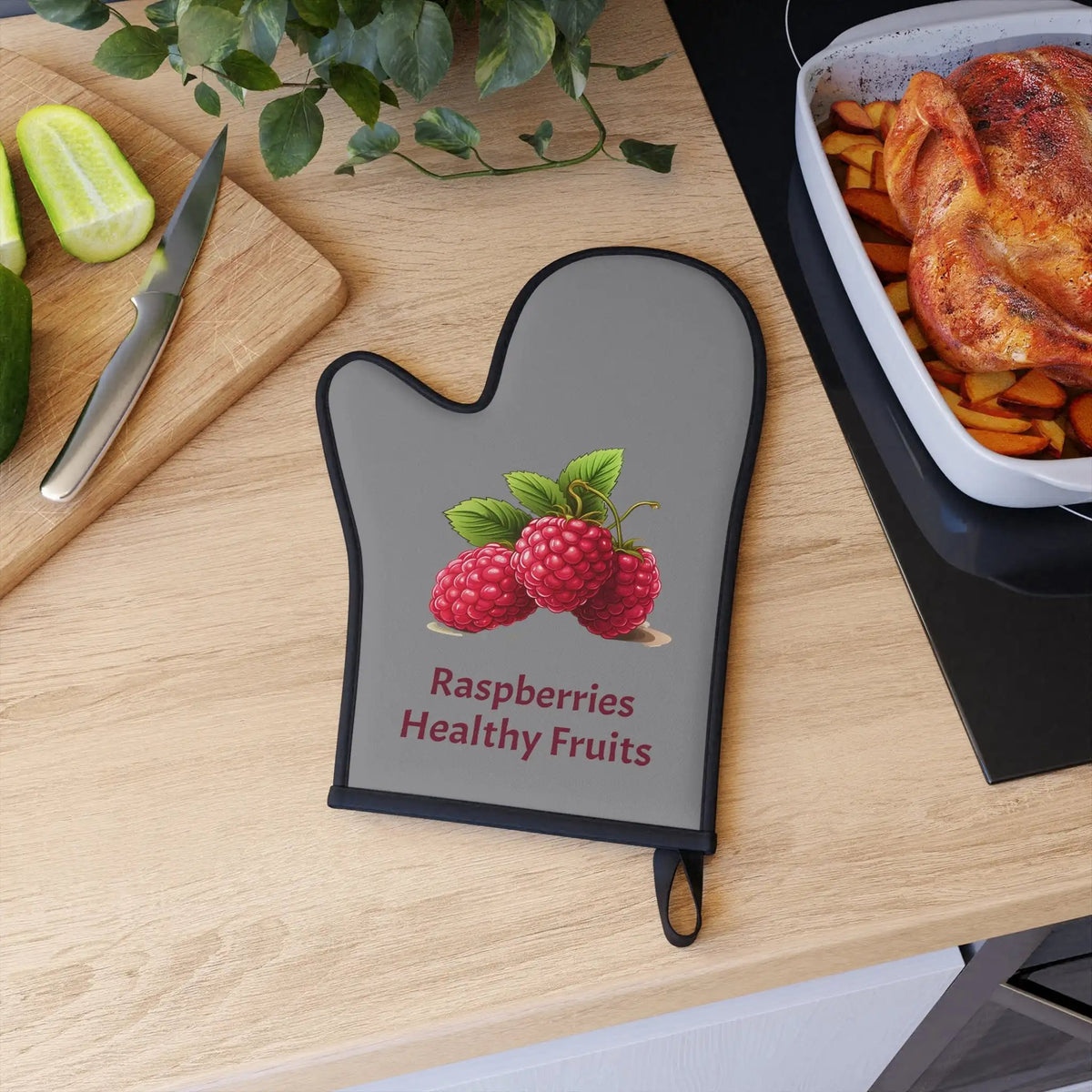 Oven Mitt | Oven Mitt with Raspberry