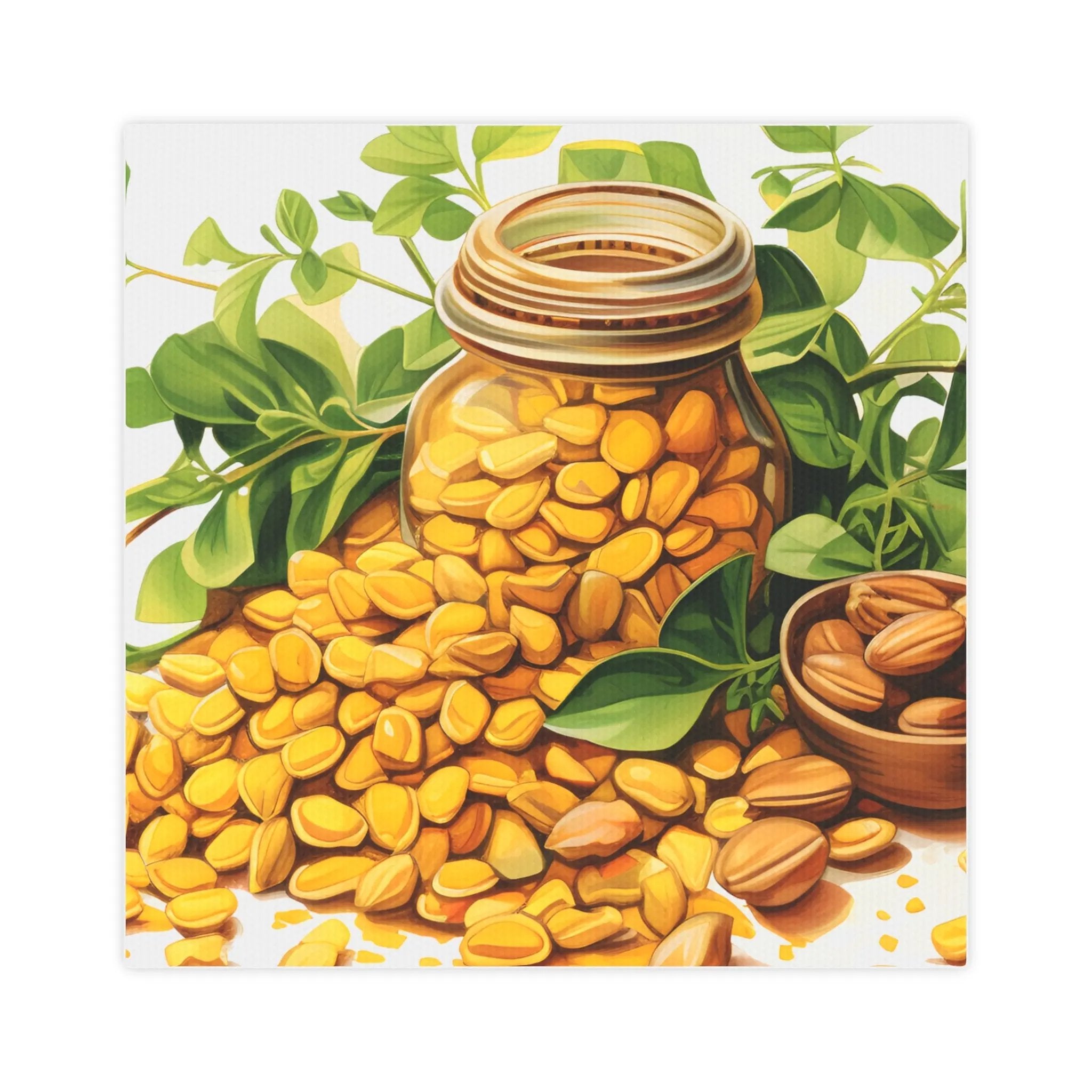 Canvas Gallery Wraps | a painting of a jar filled with nuts