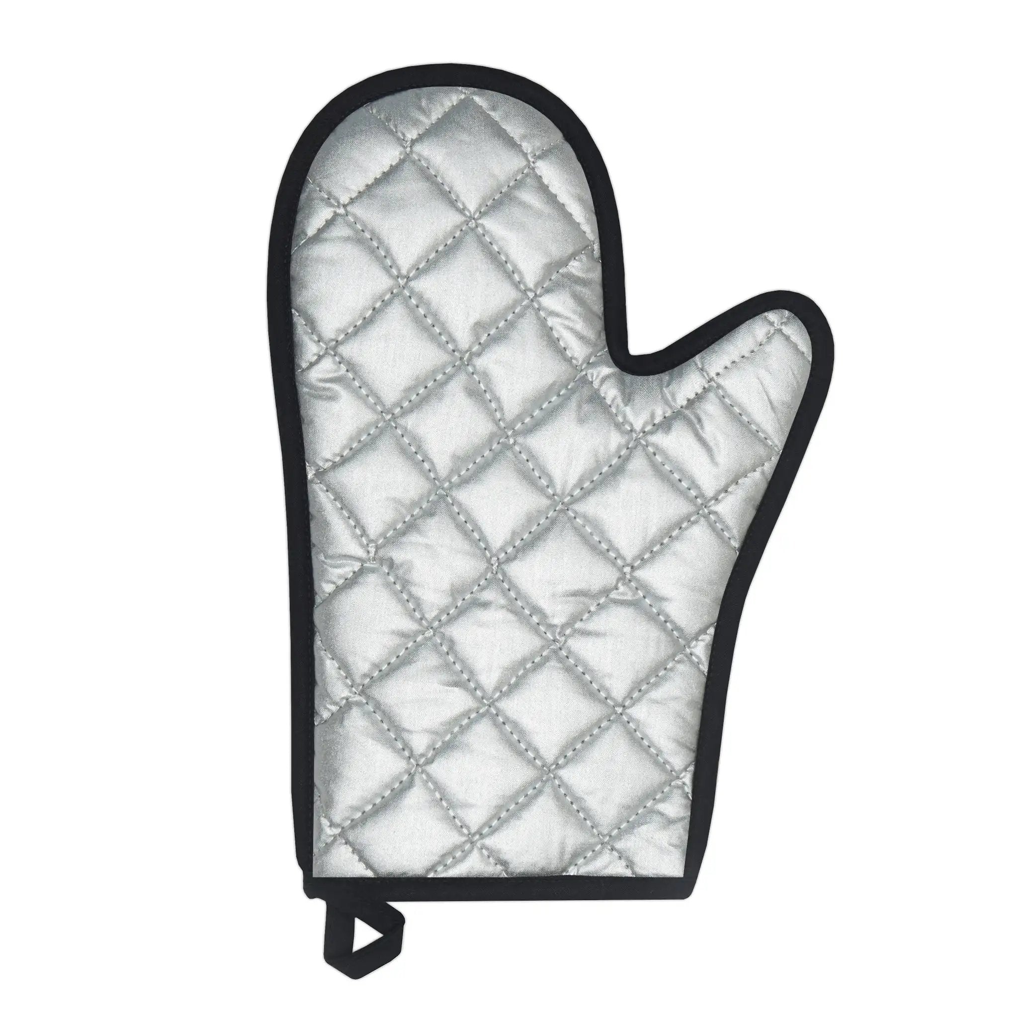 Oven Mitt |a oven mitt with a black and white design