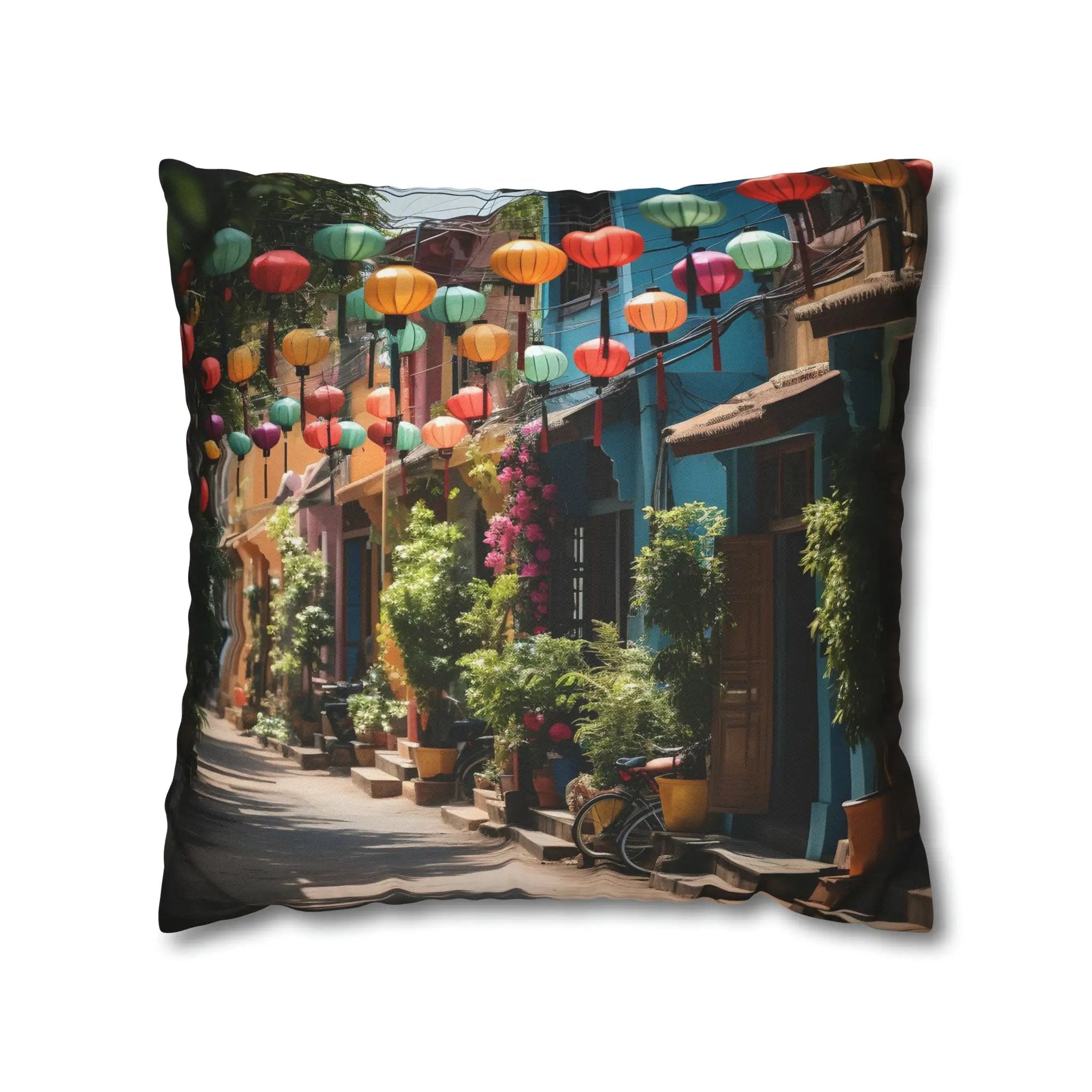 Pillow Covers | with Colorful Lanterns and Quaint Vietnamese Streets