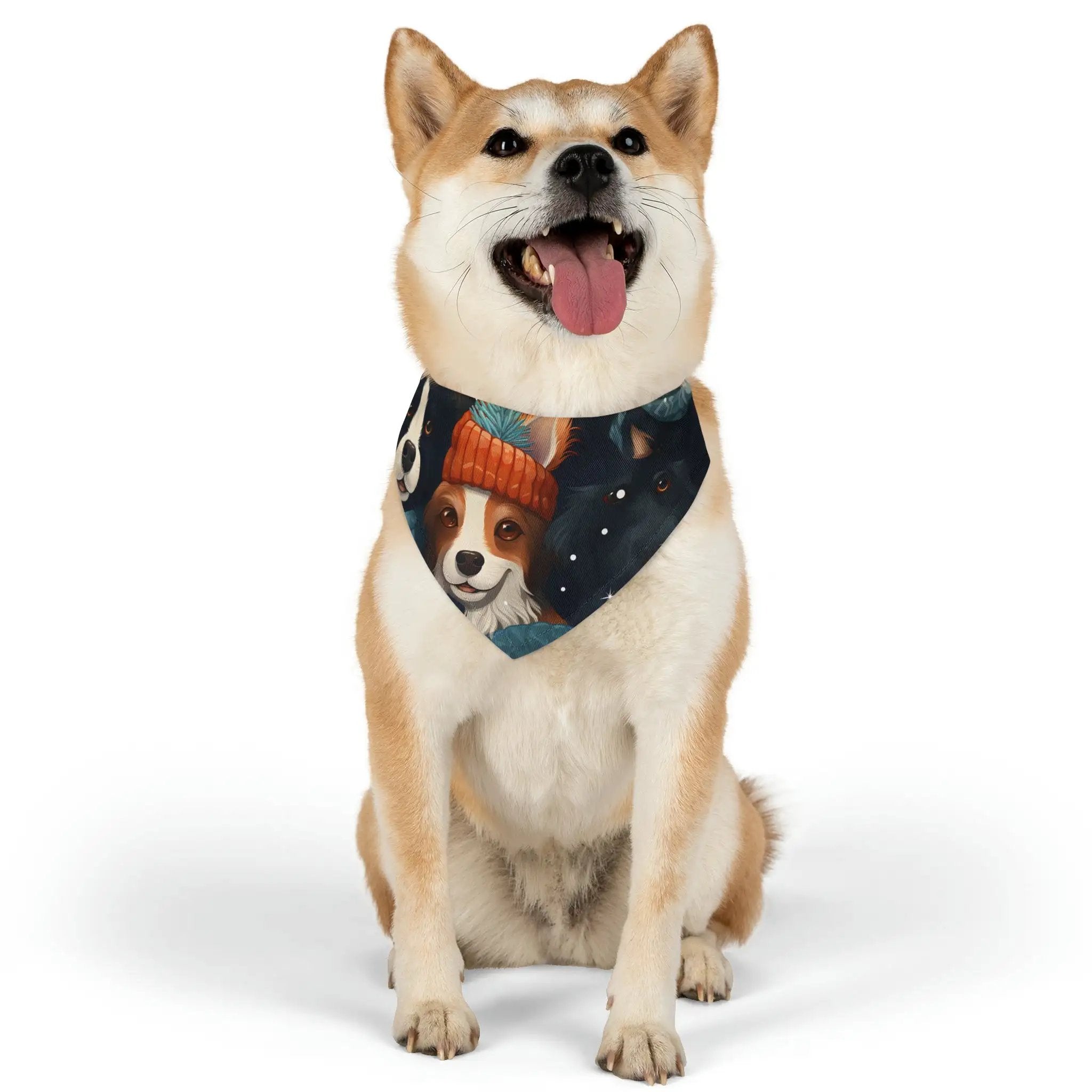 Pet Bandana | a dog wearing a bandana sitting down