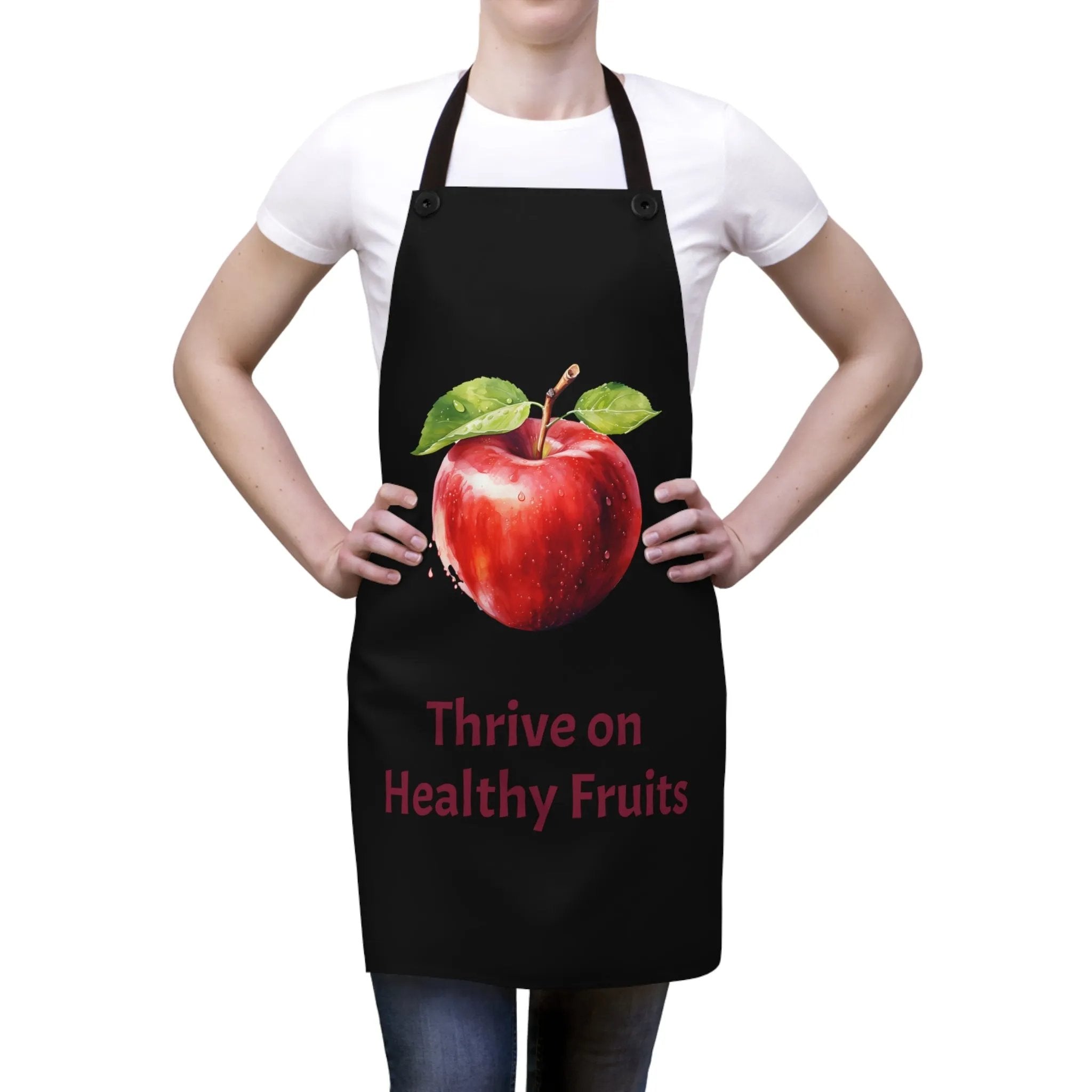 Chef Apron | a woman wearing an apron with an apple on it