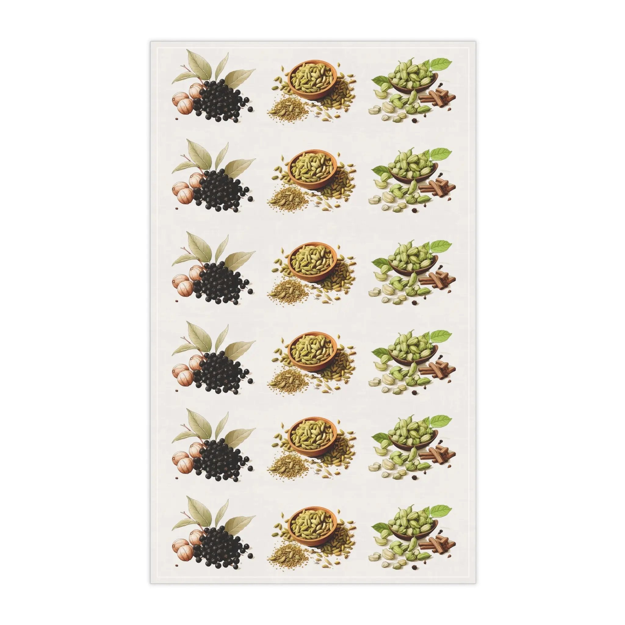 Kitchen Towel | a sheet of stickers with different types of seeds