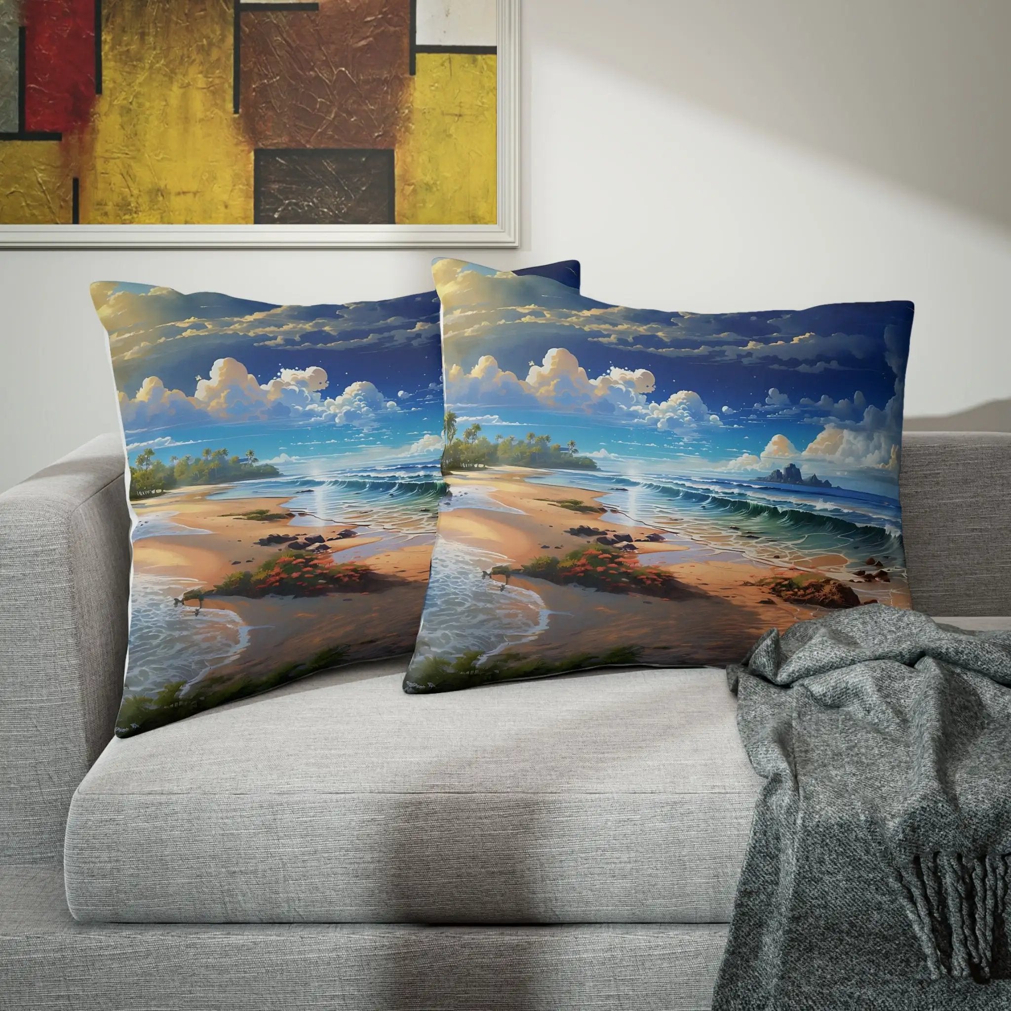 Pillow Sham | Sea Beach Landscape | Avatar Style | Cushion Cover | Pillowcase | Pillow Slip | Pillow Cover