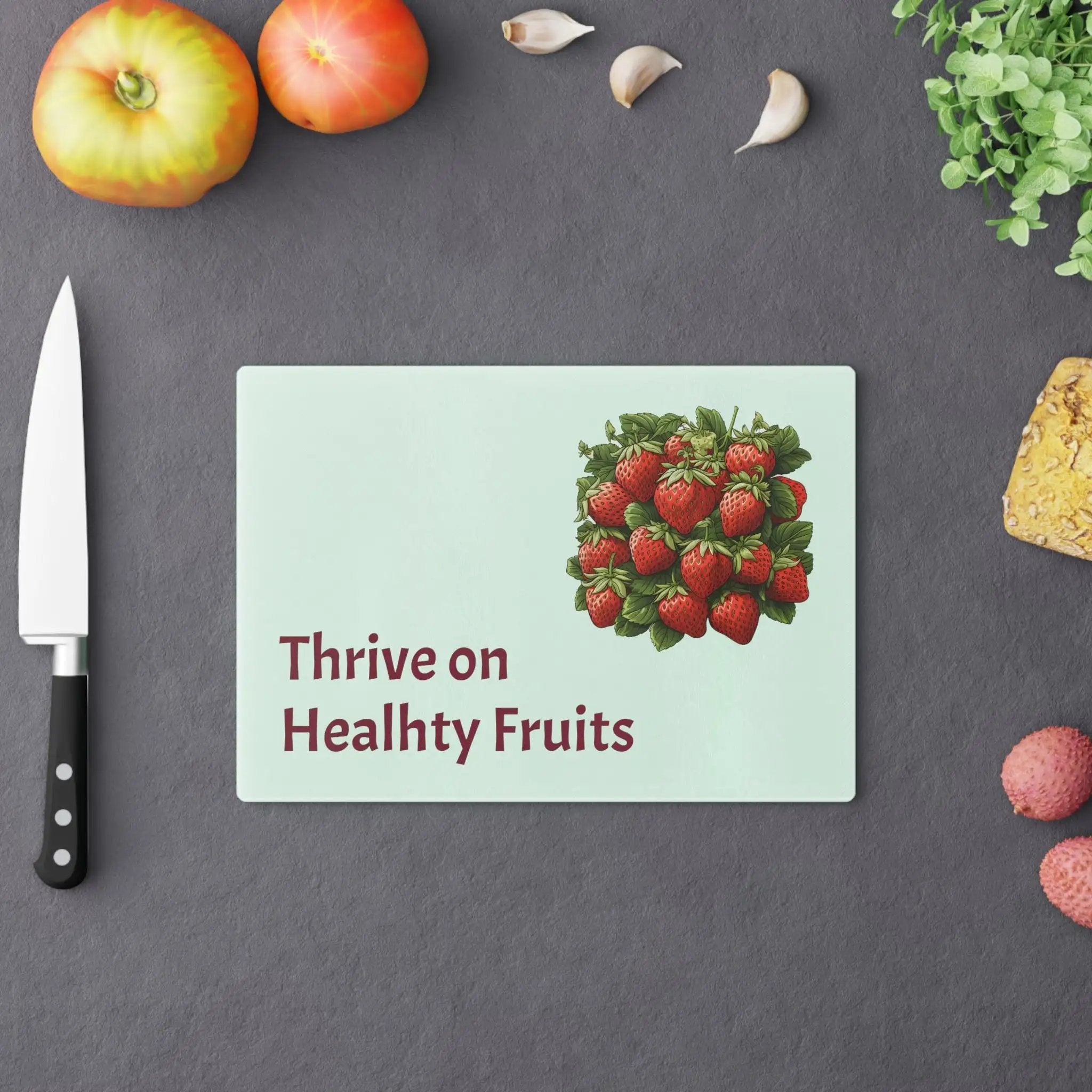 Cutting board | a cutting board with fruits and vegetables on it