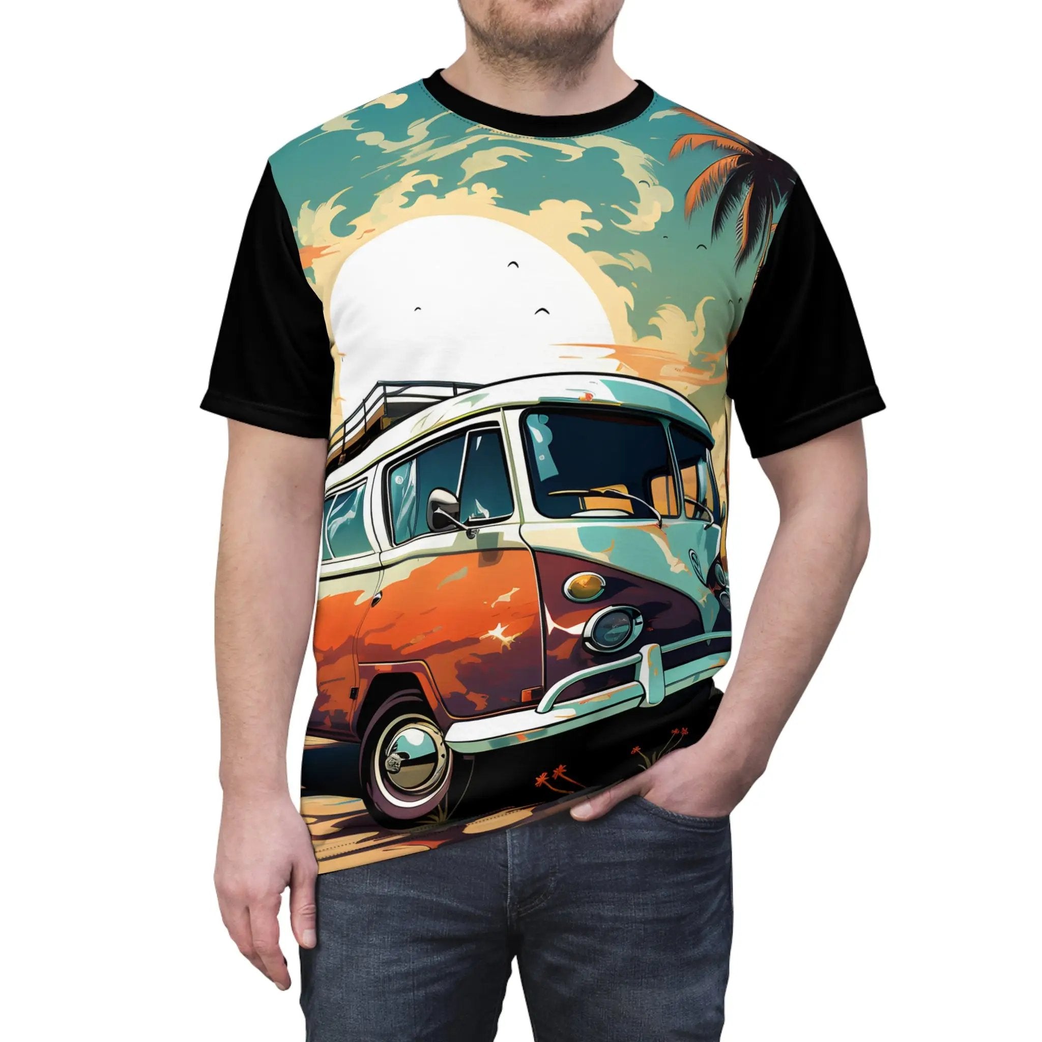 vintage shirt | a man wearing a t - shirt with a van on it