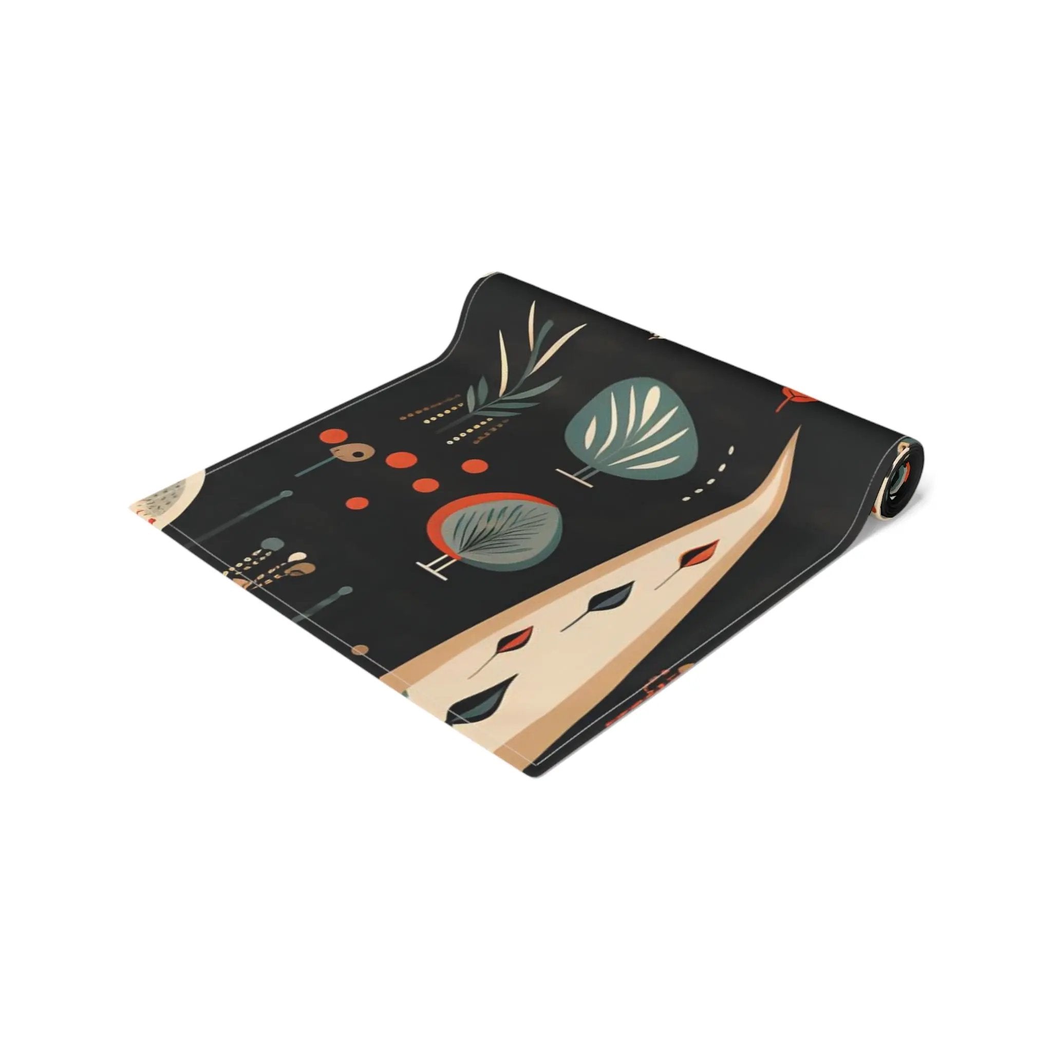 Table runner | a black tray with a picture of a woman on it