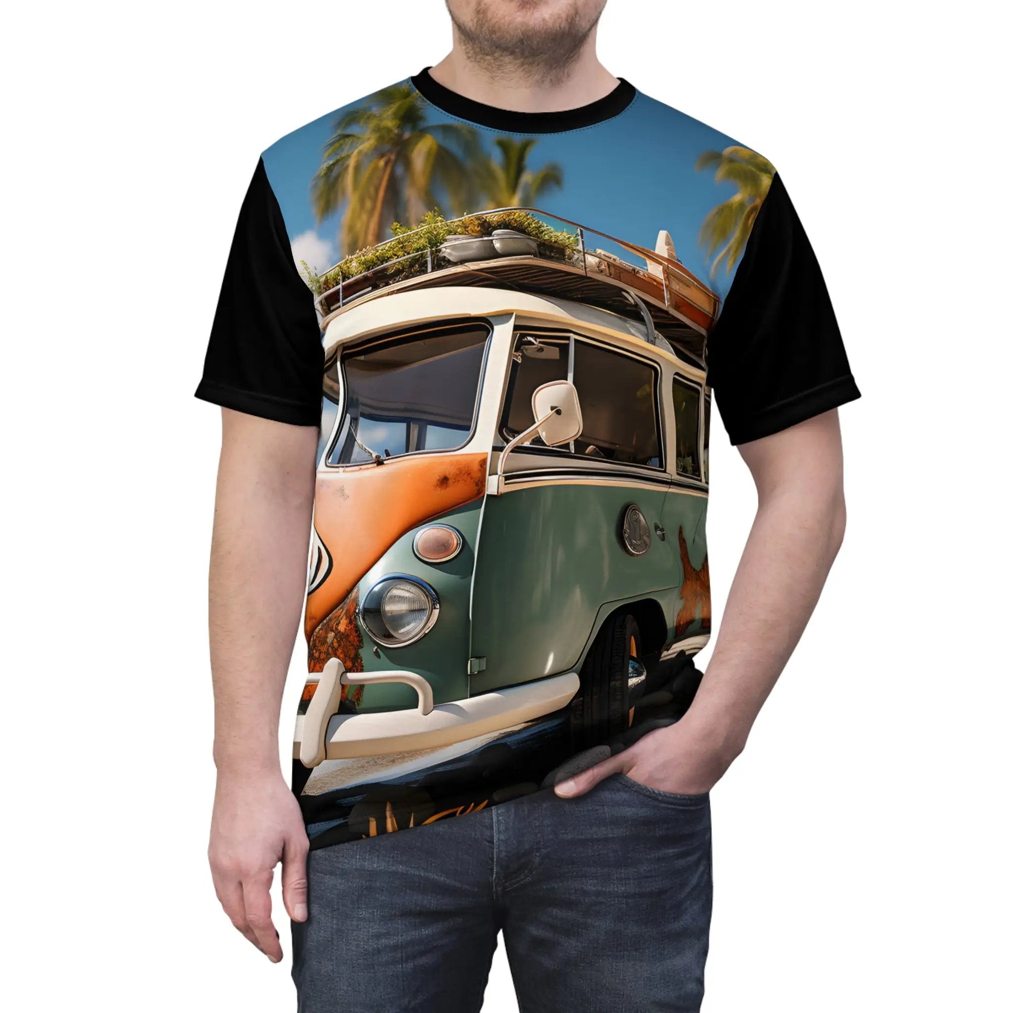 vintage shirt | a man wearing a t - shirt with an image of a van