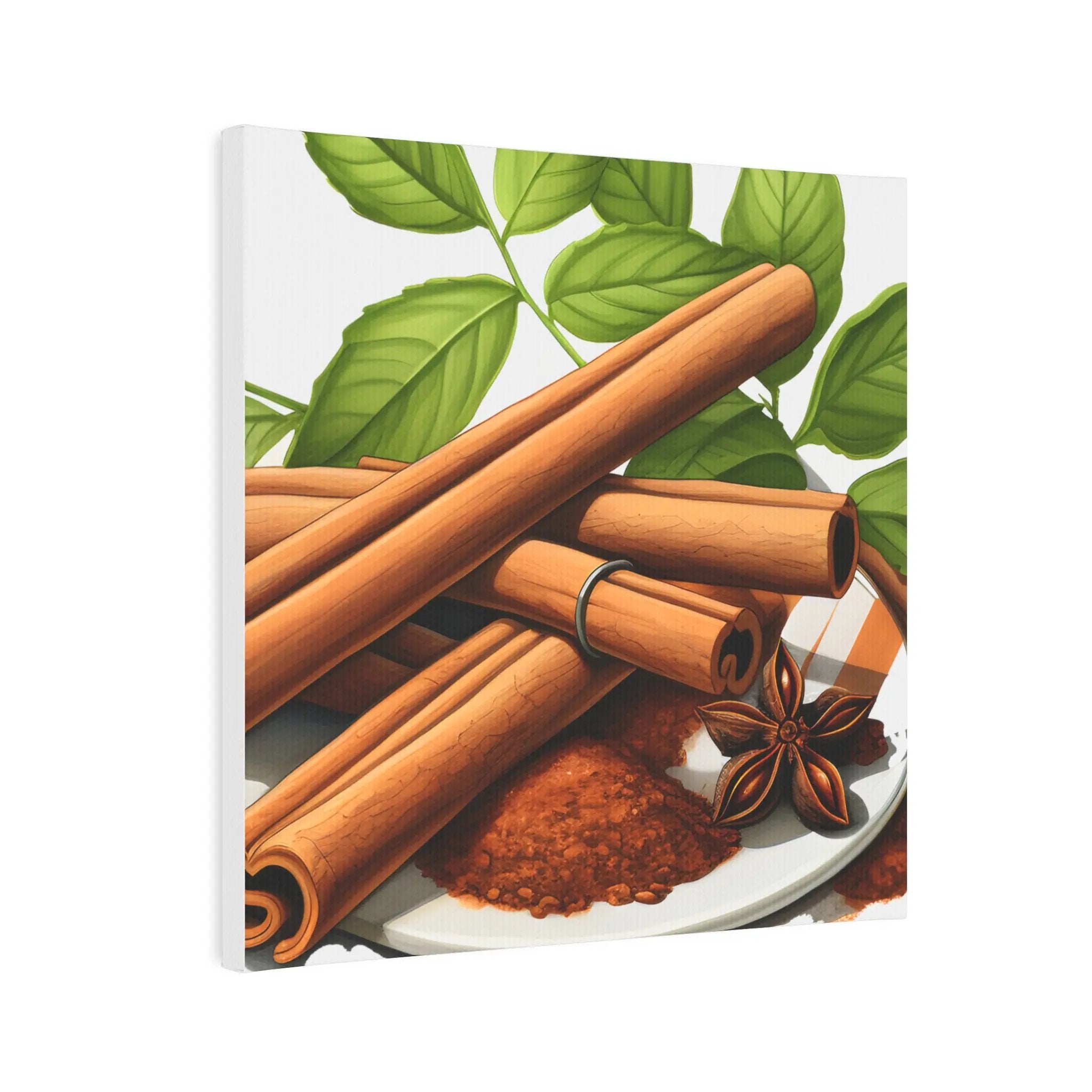 Canvas Gallery Wraps | a painting of cinnamon and spices on a plate