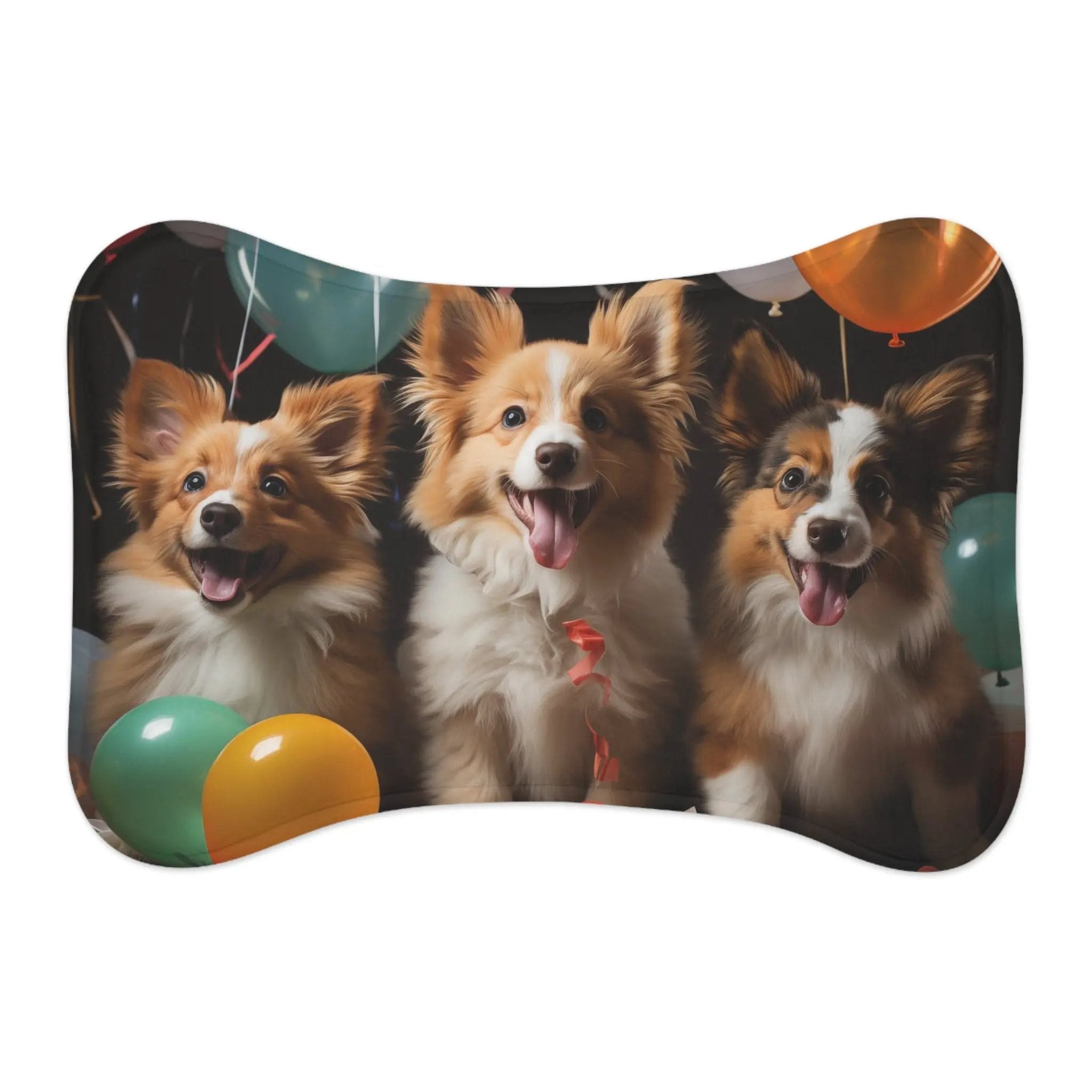 Pet Feeding Mats | a group of three dogs sitting next to each other