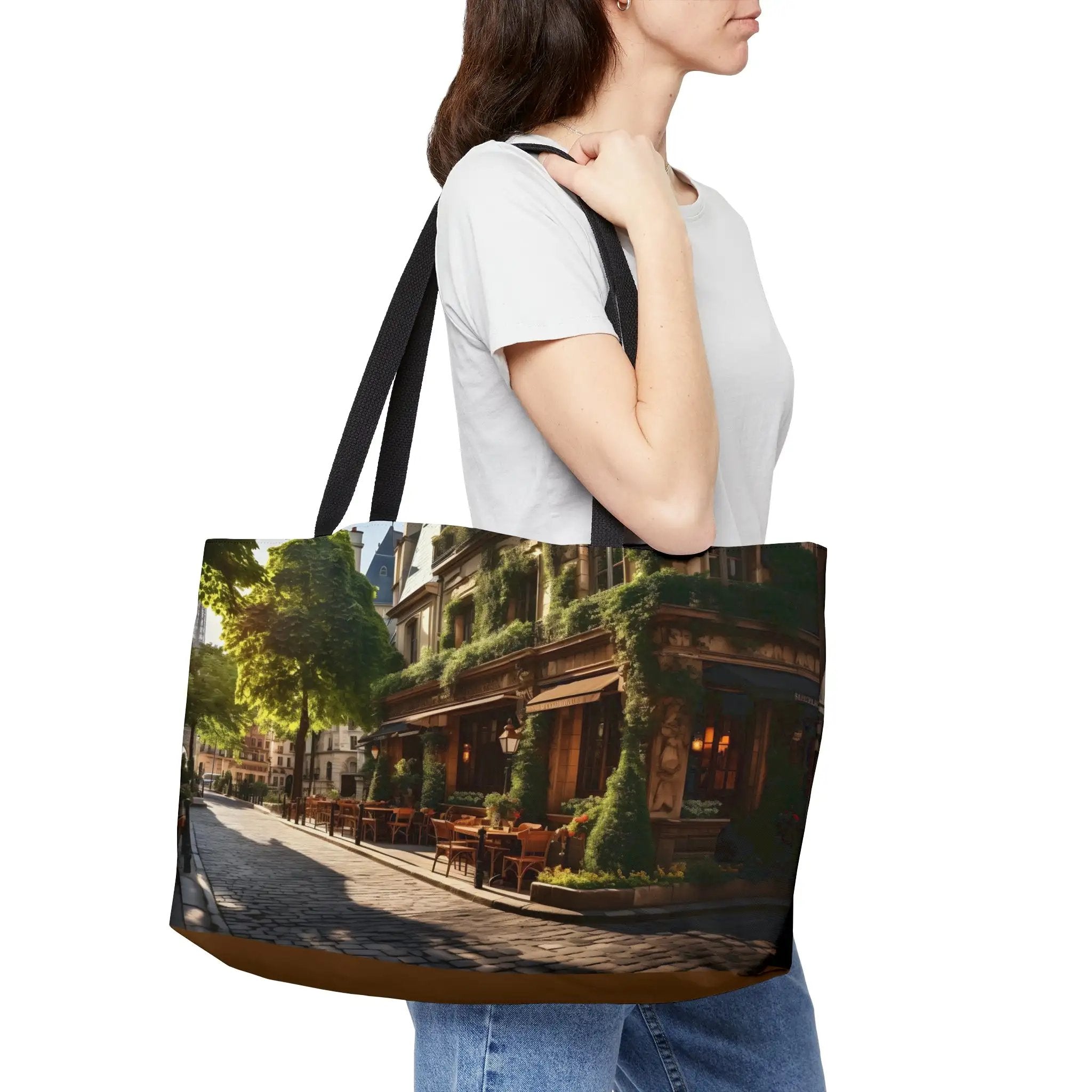 Weekender Tote Bag | a tote bag with a picture of a restaurant