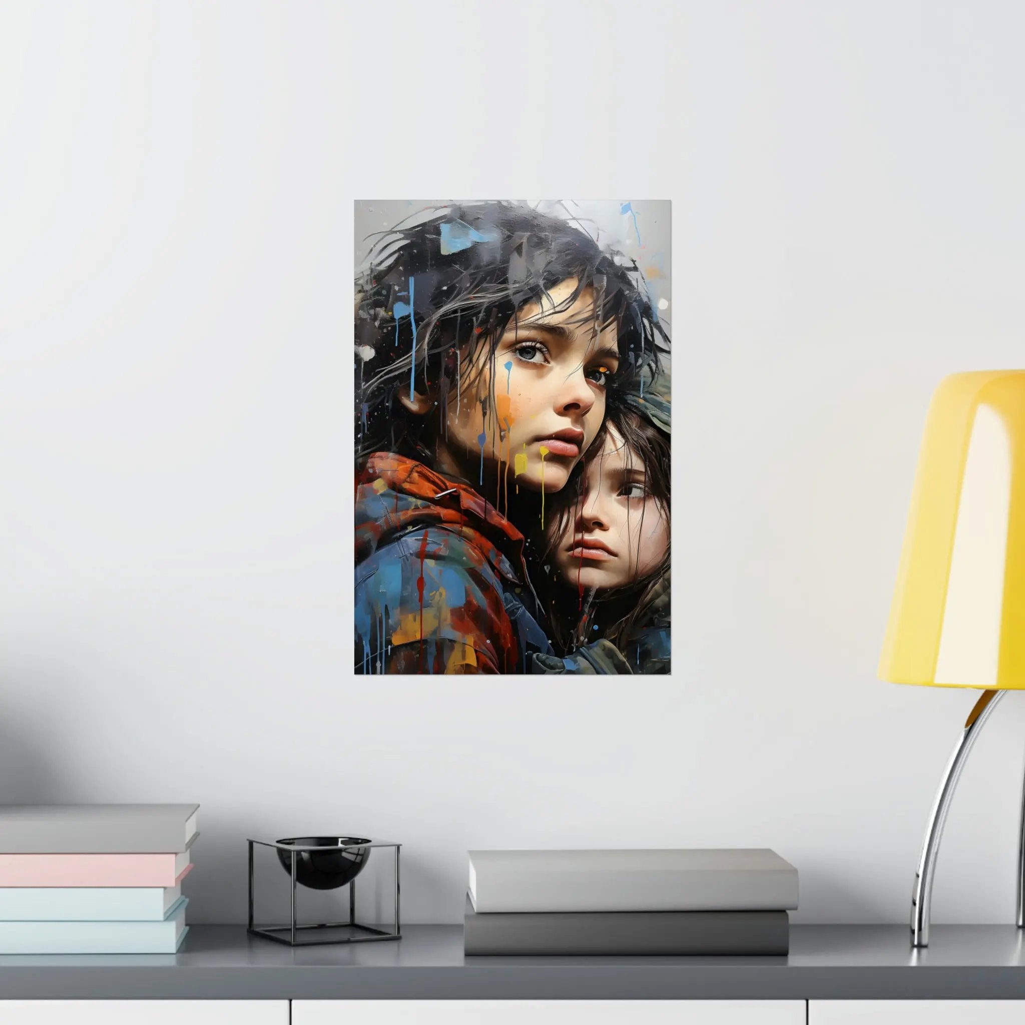 Kawaii Posters | a painting of two people on a wall