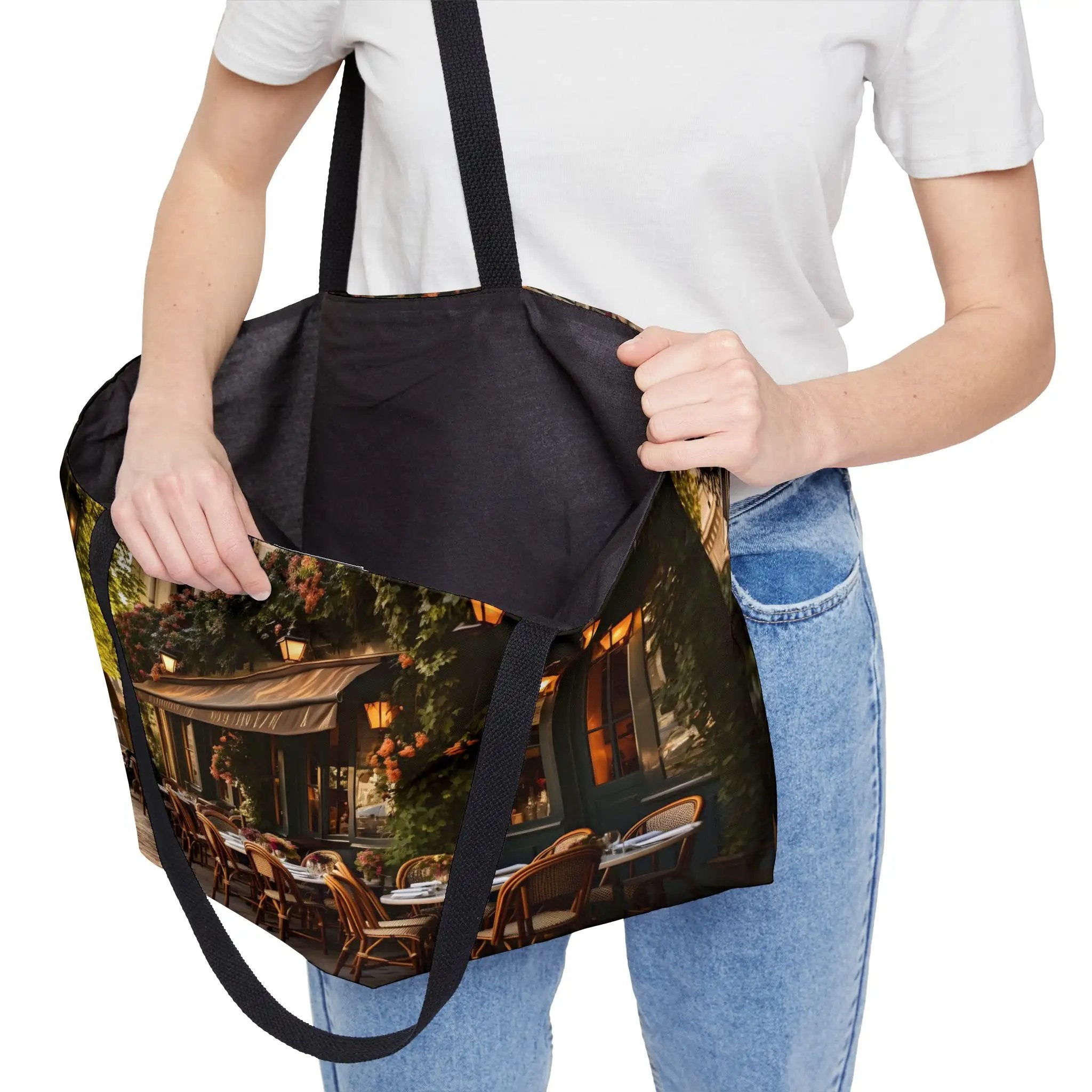 Weekender Tote Bag | a tote bag with a picture of a restaurant