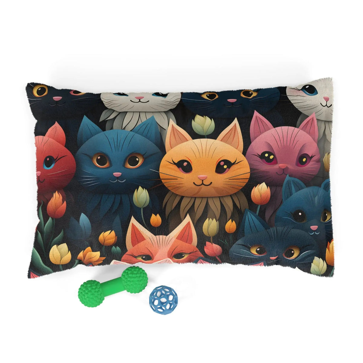 Pet bed | a pillow with a bunch of cats on it