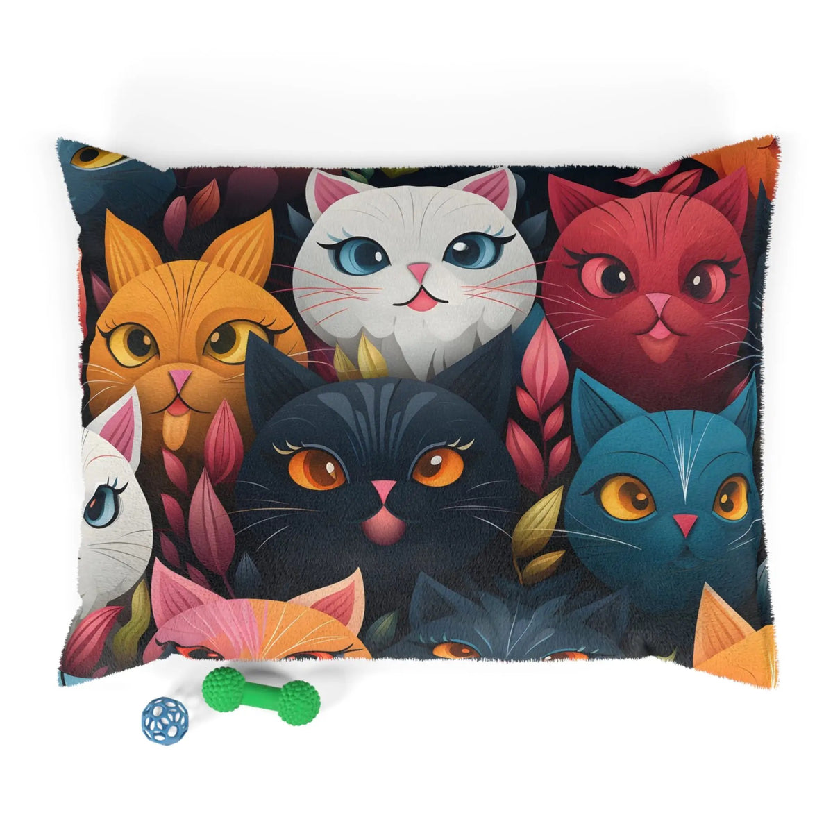 Pet bed | a group of cats sitting on top of a pillow