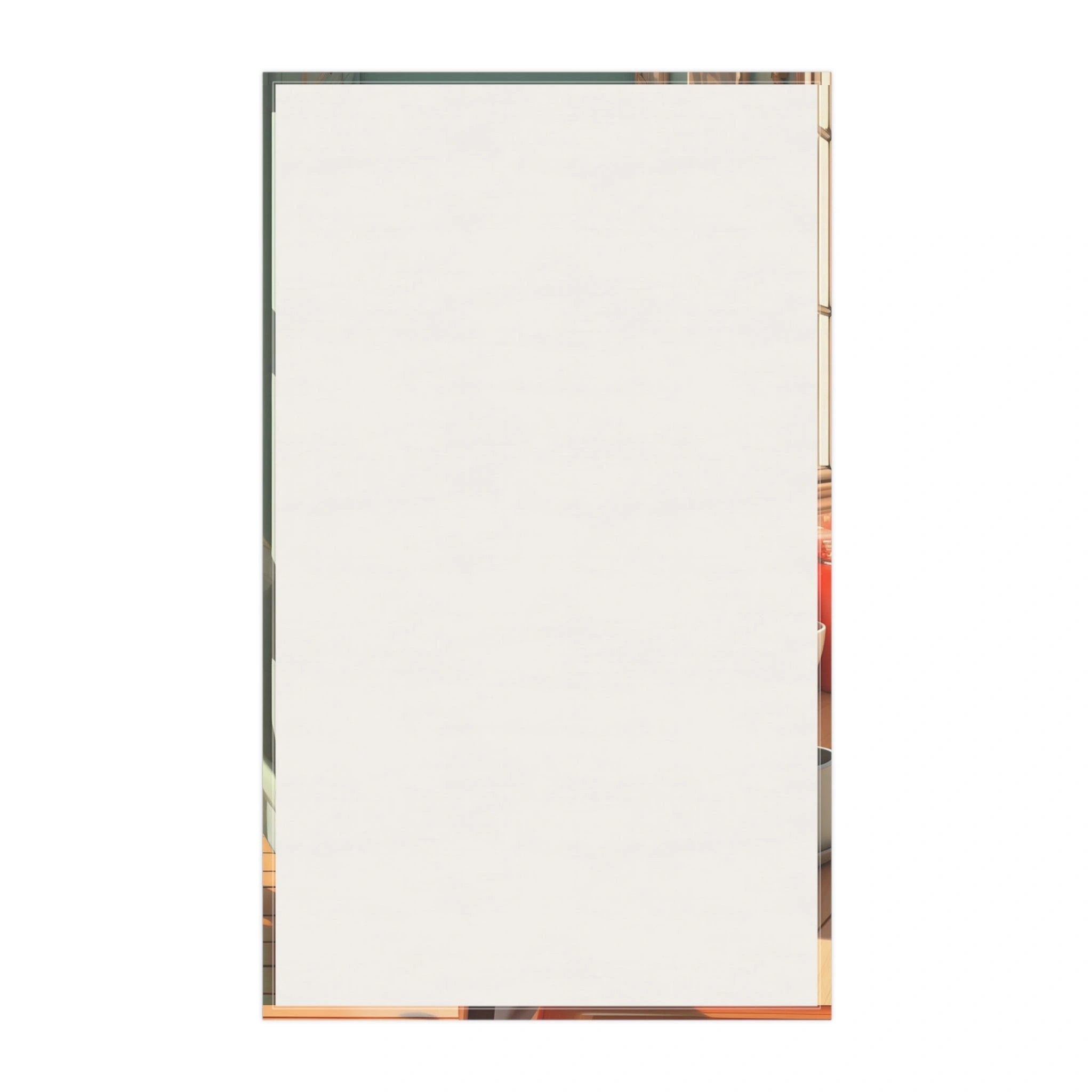 Kitchen Towel | a white sheet of paper with a gold border