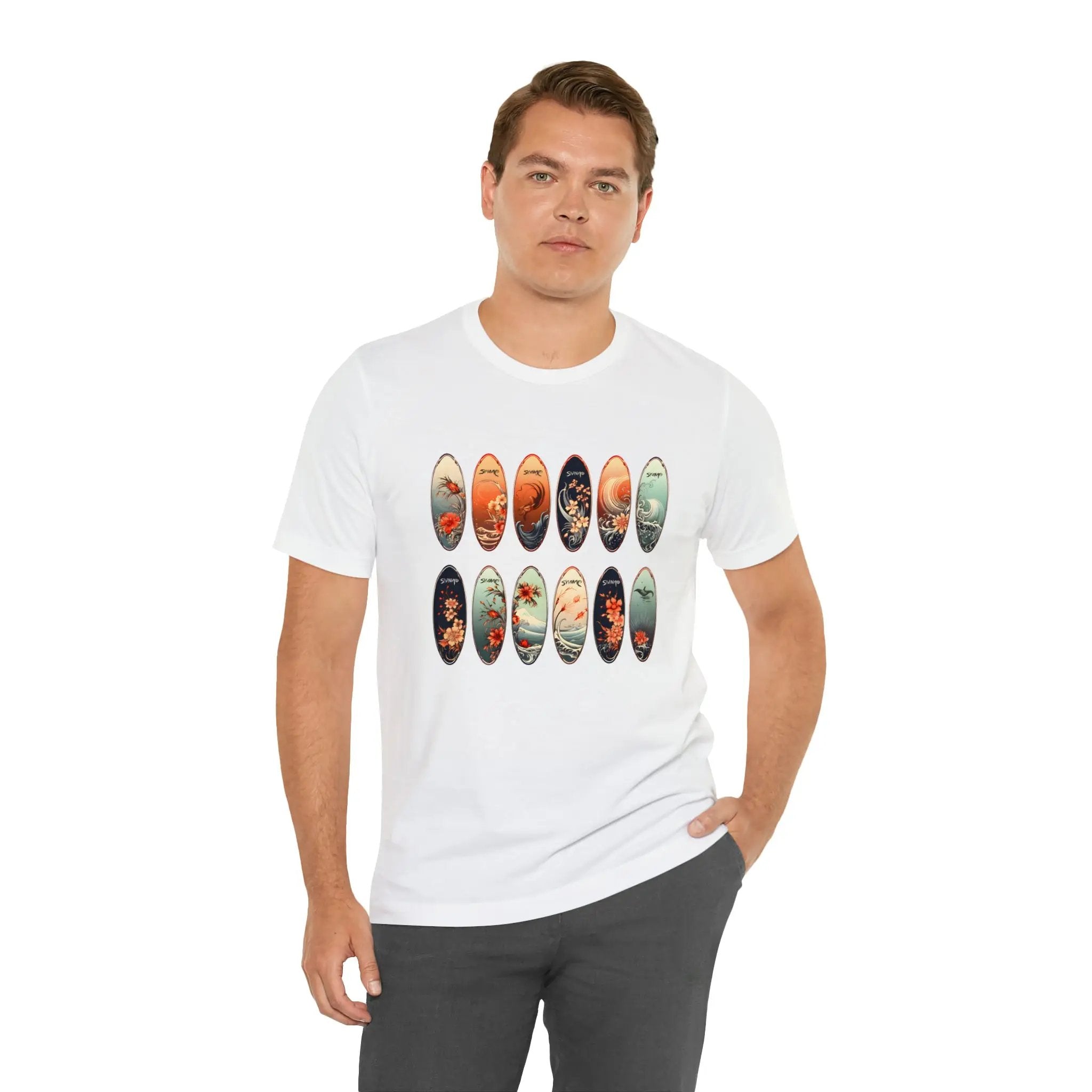 Couple t shirt | a man standing in front of a white background wearing a white t - shirt with