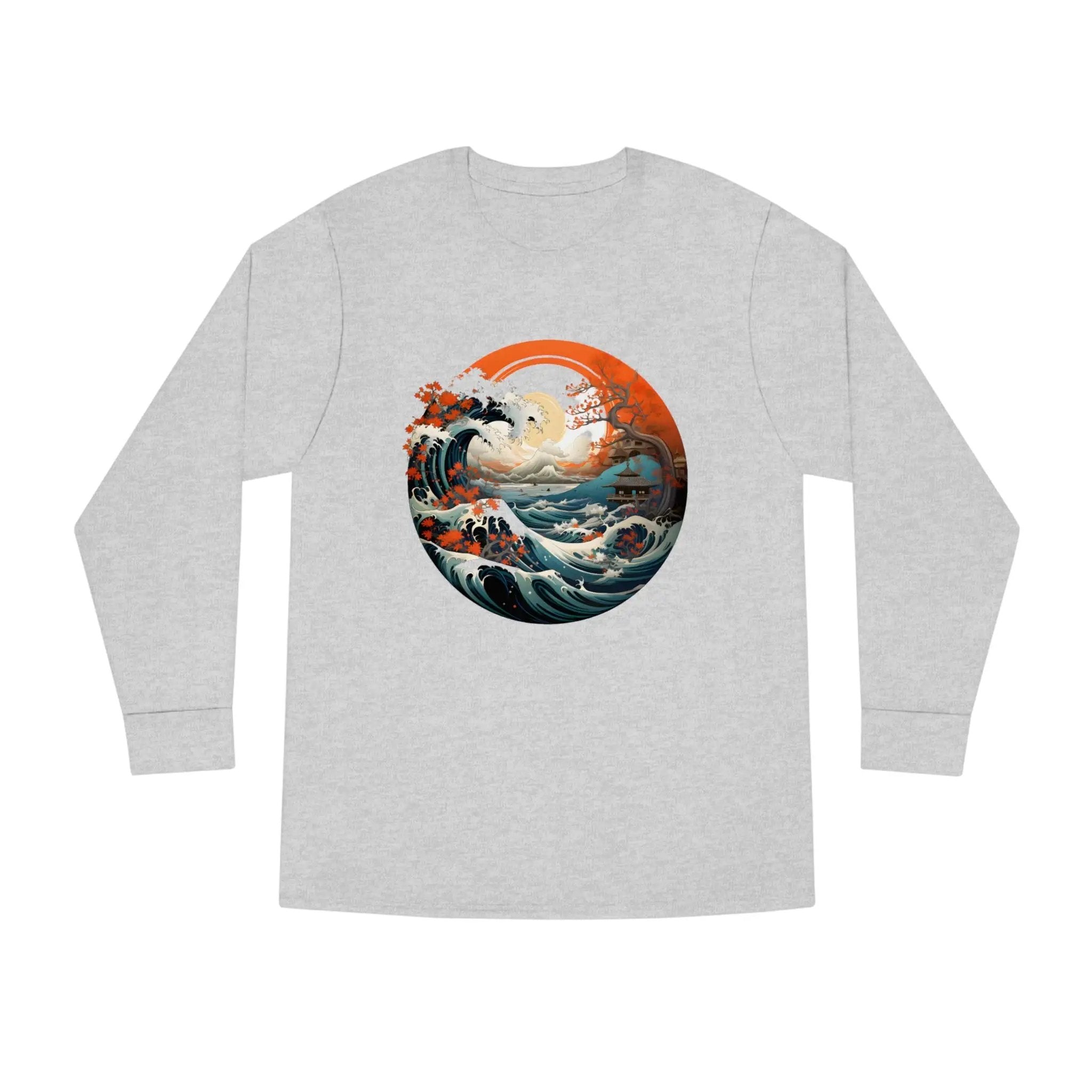 Long Sleeve t shirt | a long sleeve shirt with an image of a wave in the ocean