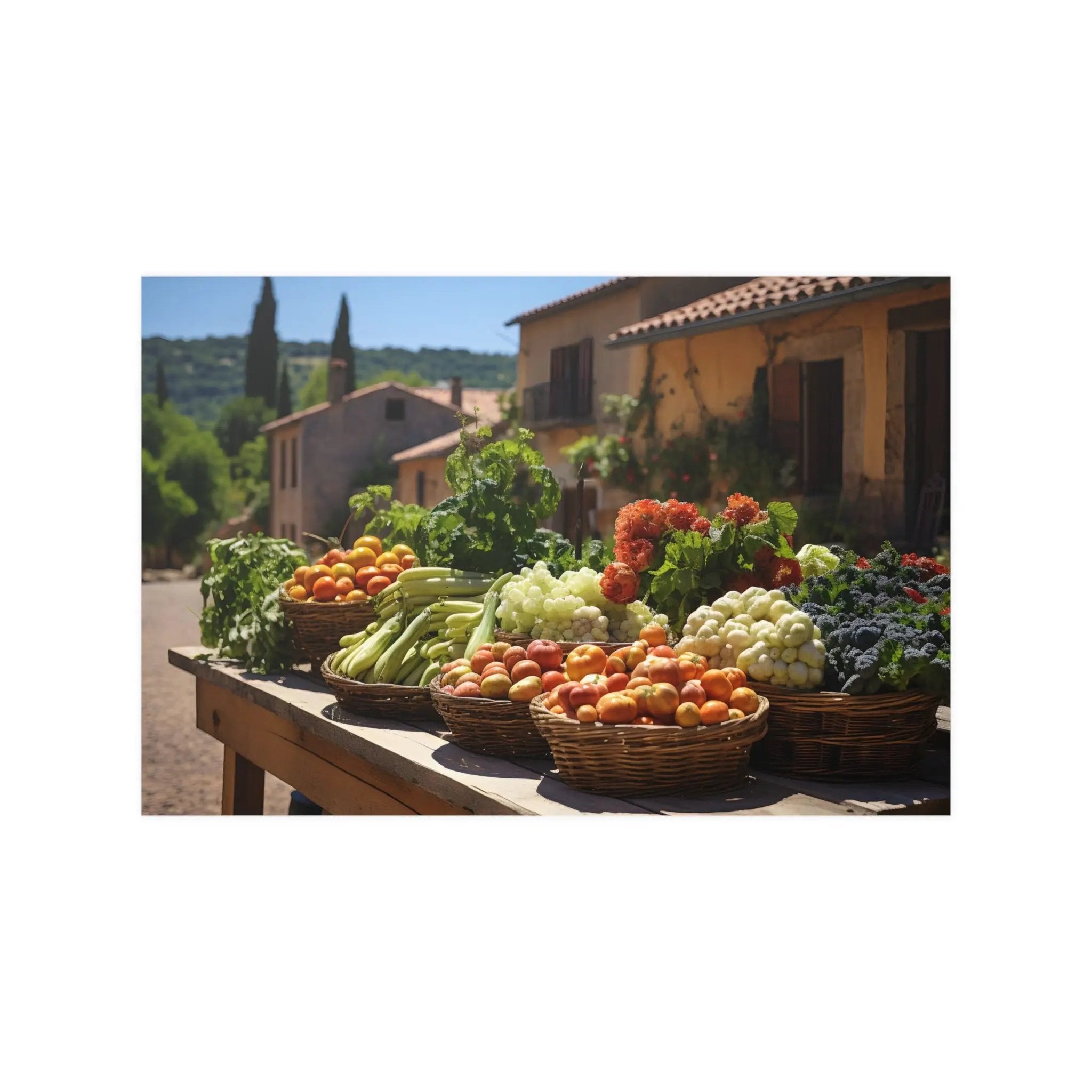 Kawaii Posters | a table topped with baskets filled with lots of vegetables