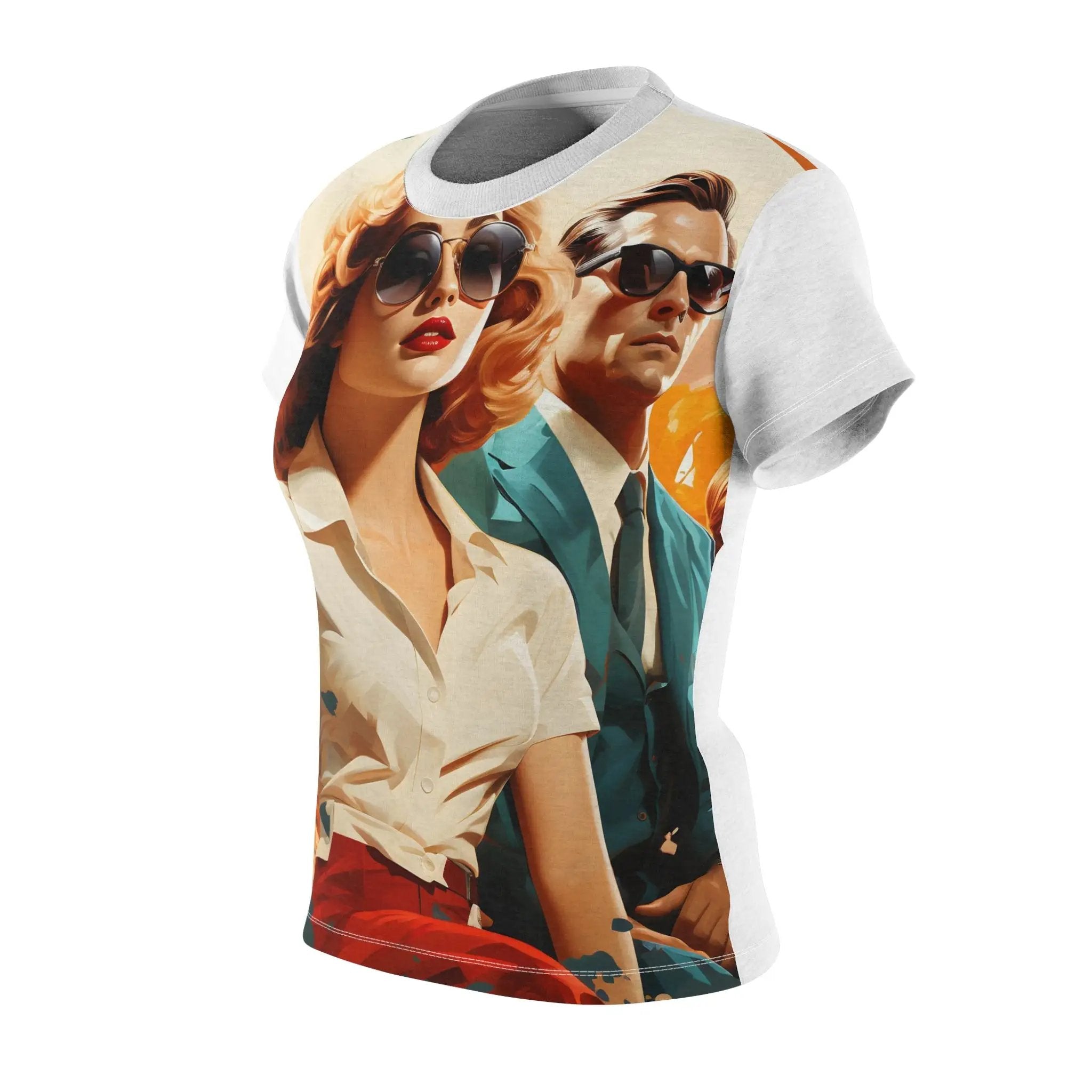 Women Tee | shirt with a picture of a man and a woman on it