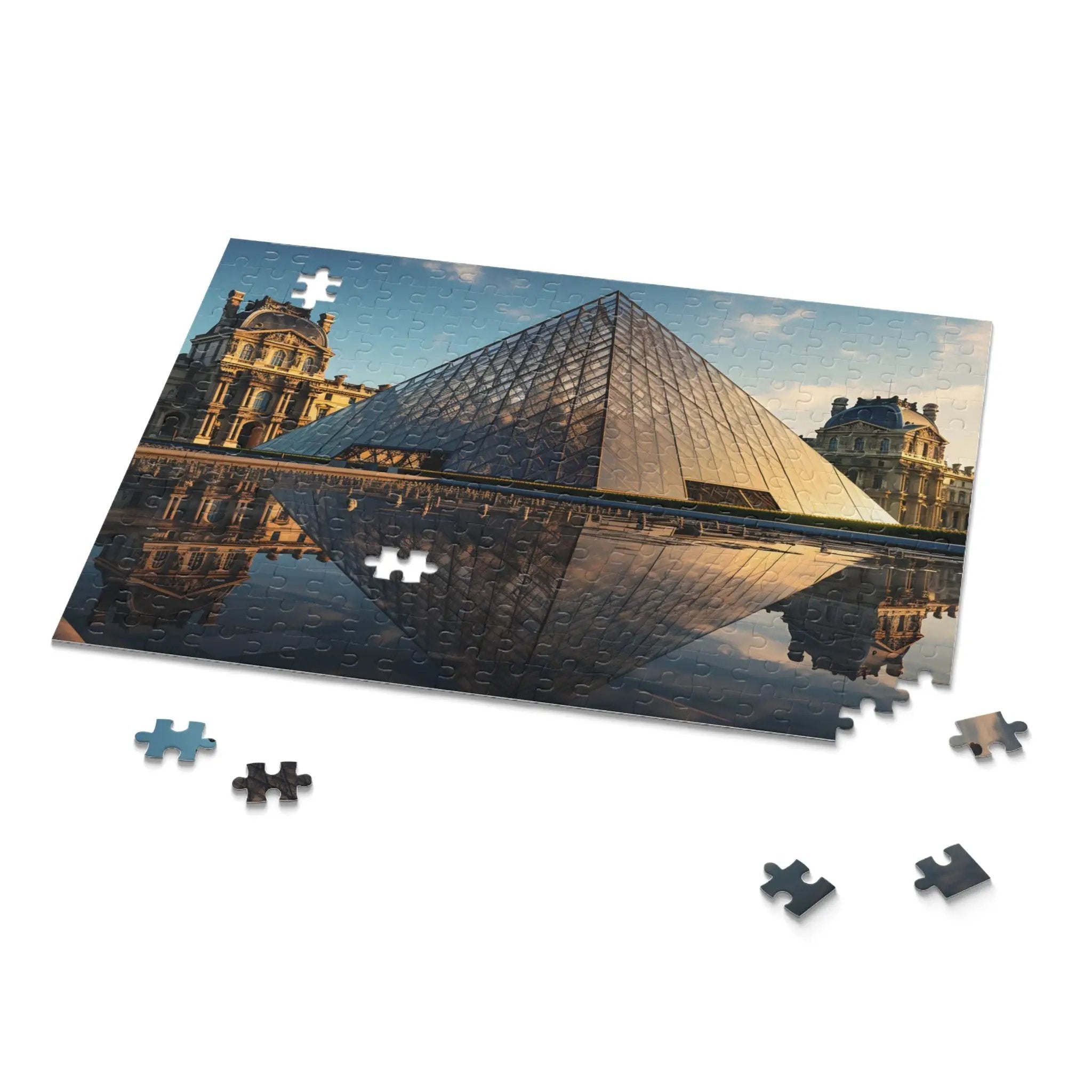 Puzzle | a puzzle piece with a picture of a pyramid