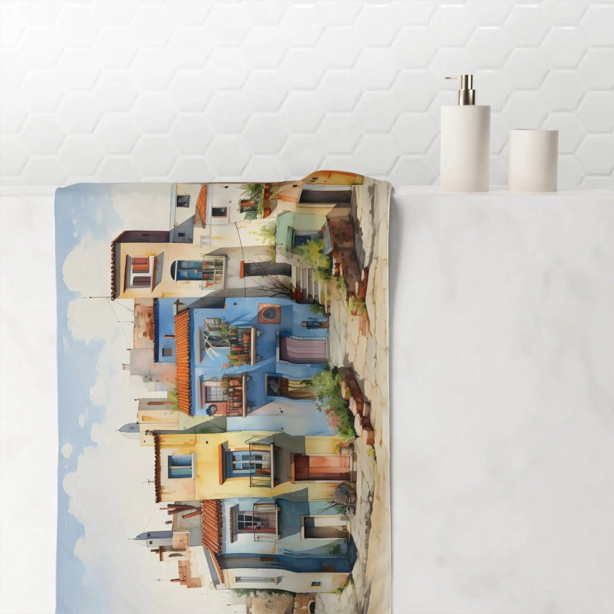 Best Bath Towel | a picture of a building on a wall