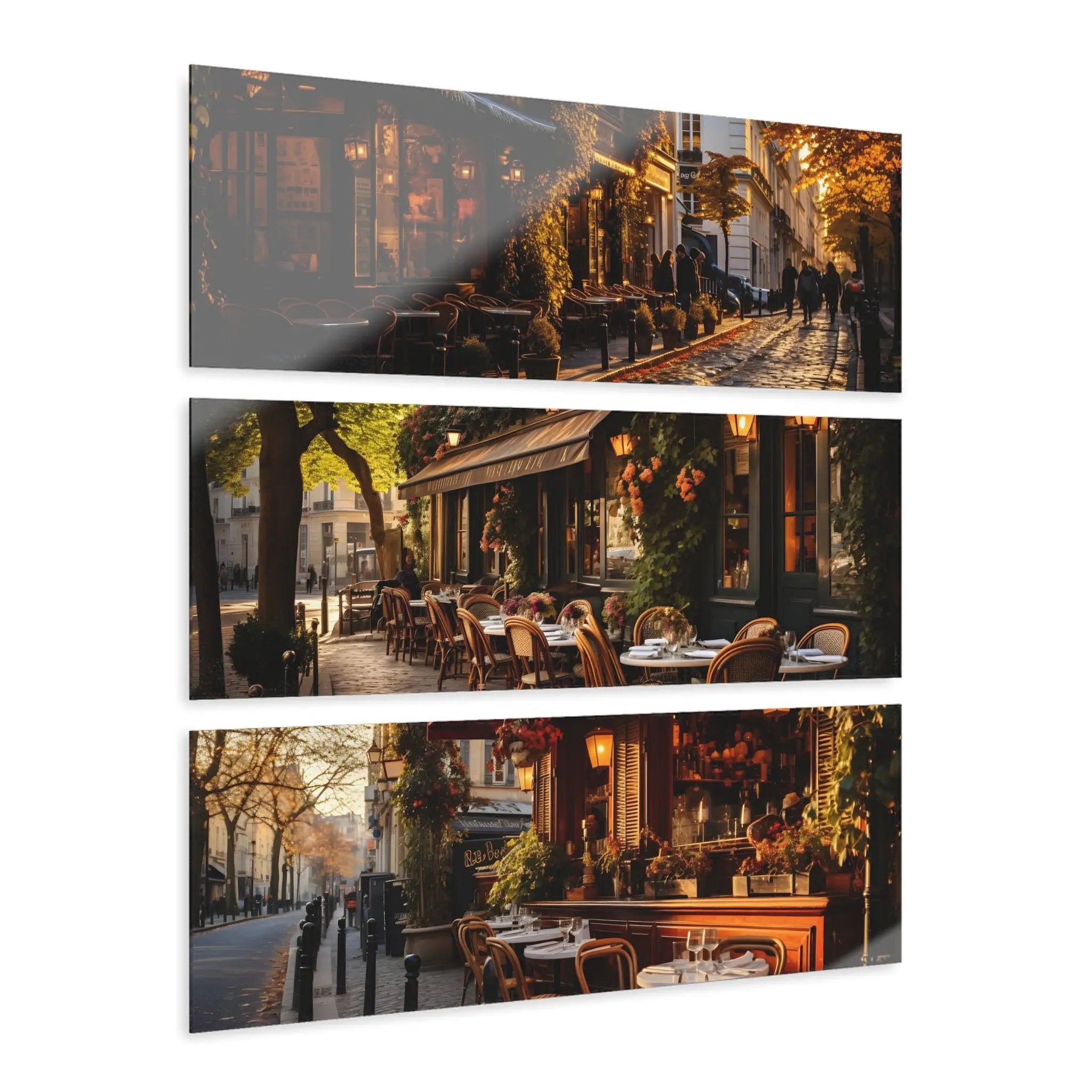 Triptych artwork | a series of three pictures of a restaurant