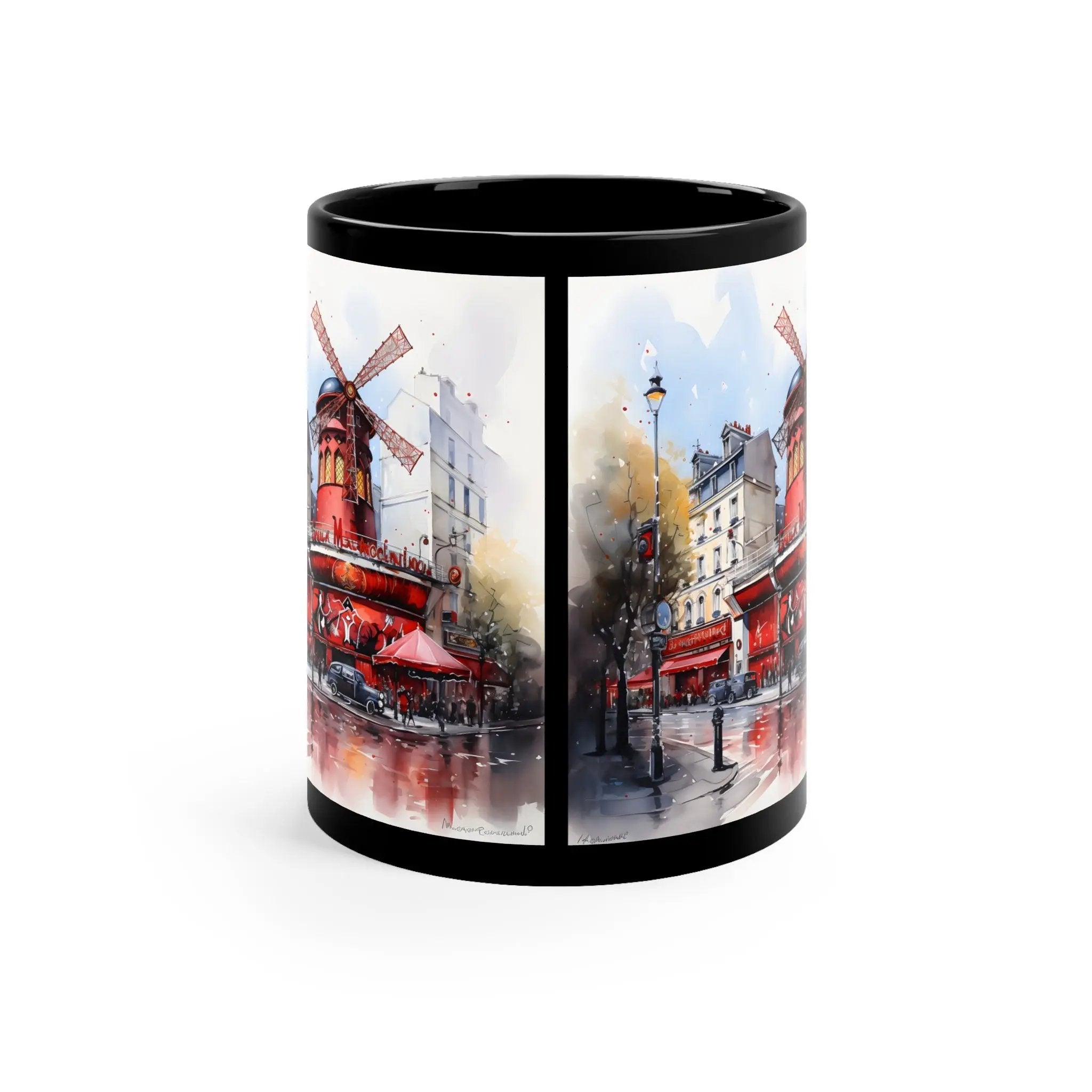 Mugs coffee | a coffee mug with a painting of a street scene