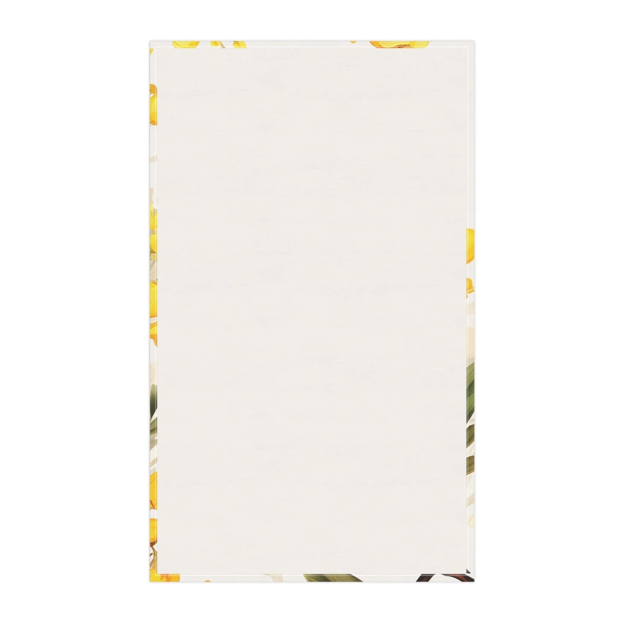 Kitchen Towel | a white paper with yellow flowers on it