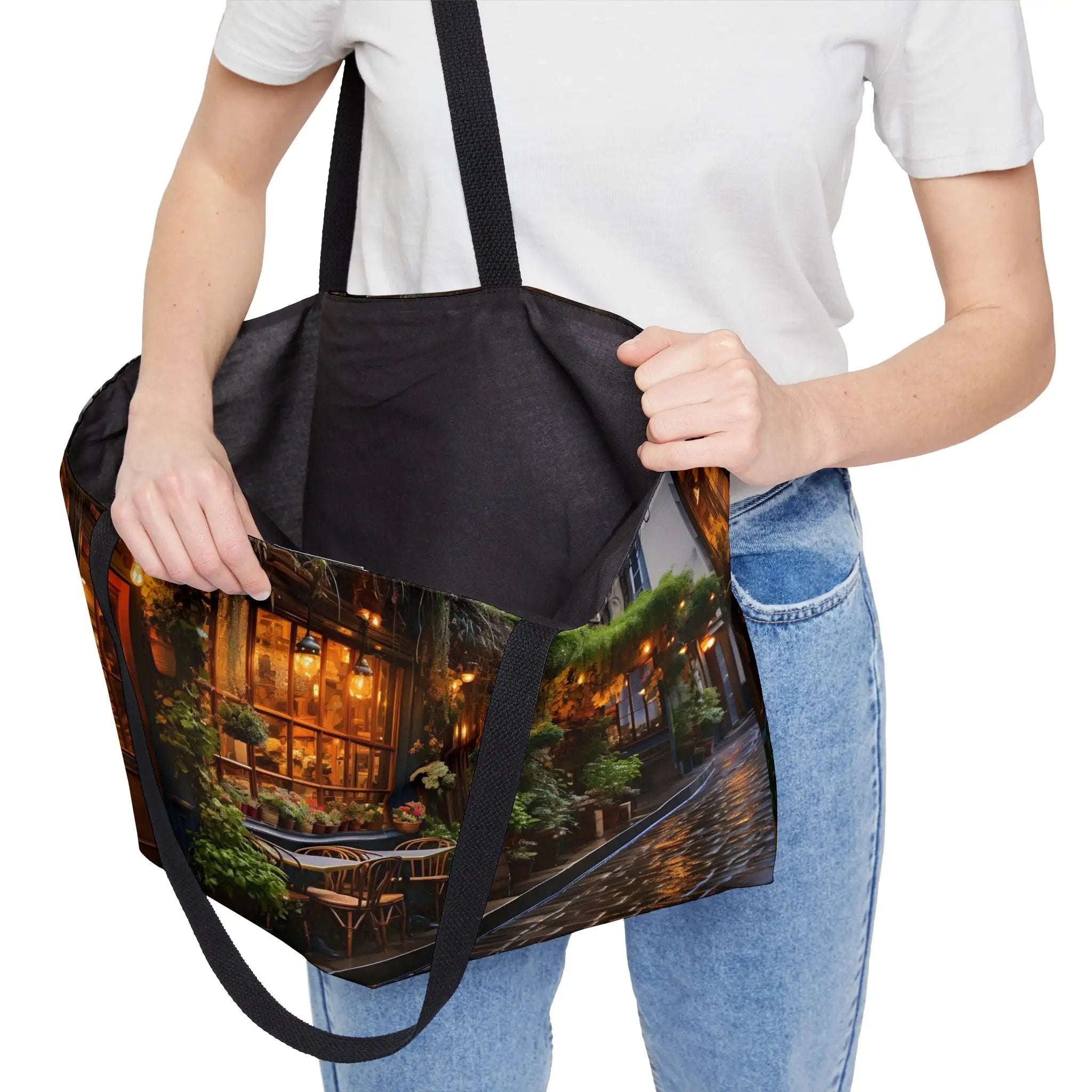 Weekender Tote Bag | a tote bag with a picture of a restaurant