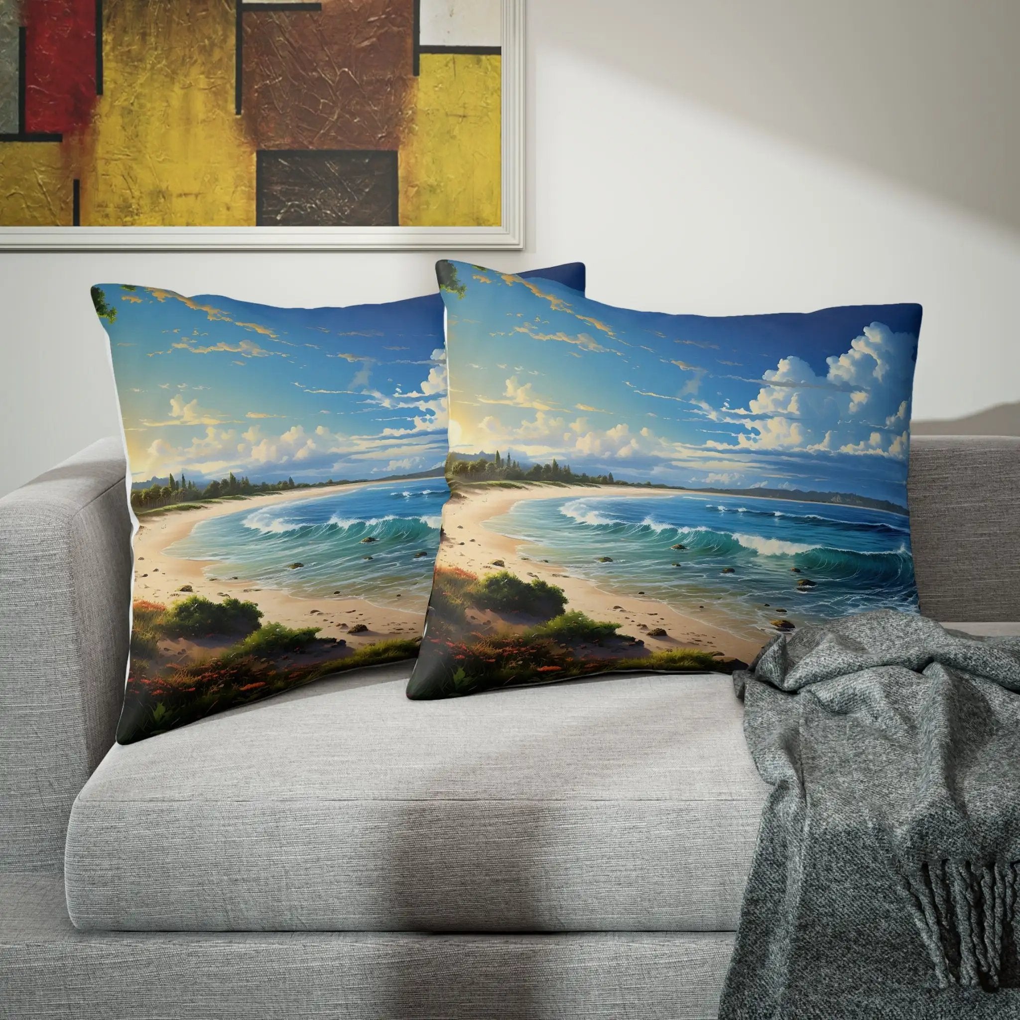 Pillow Sham | Sea Beach Landscape | Avatar Style | Cushion Cover | Pillowcase | Pillow Slip | Pillow Cover