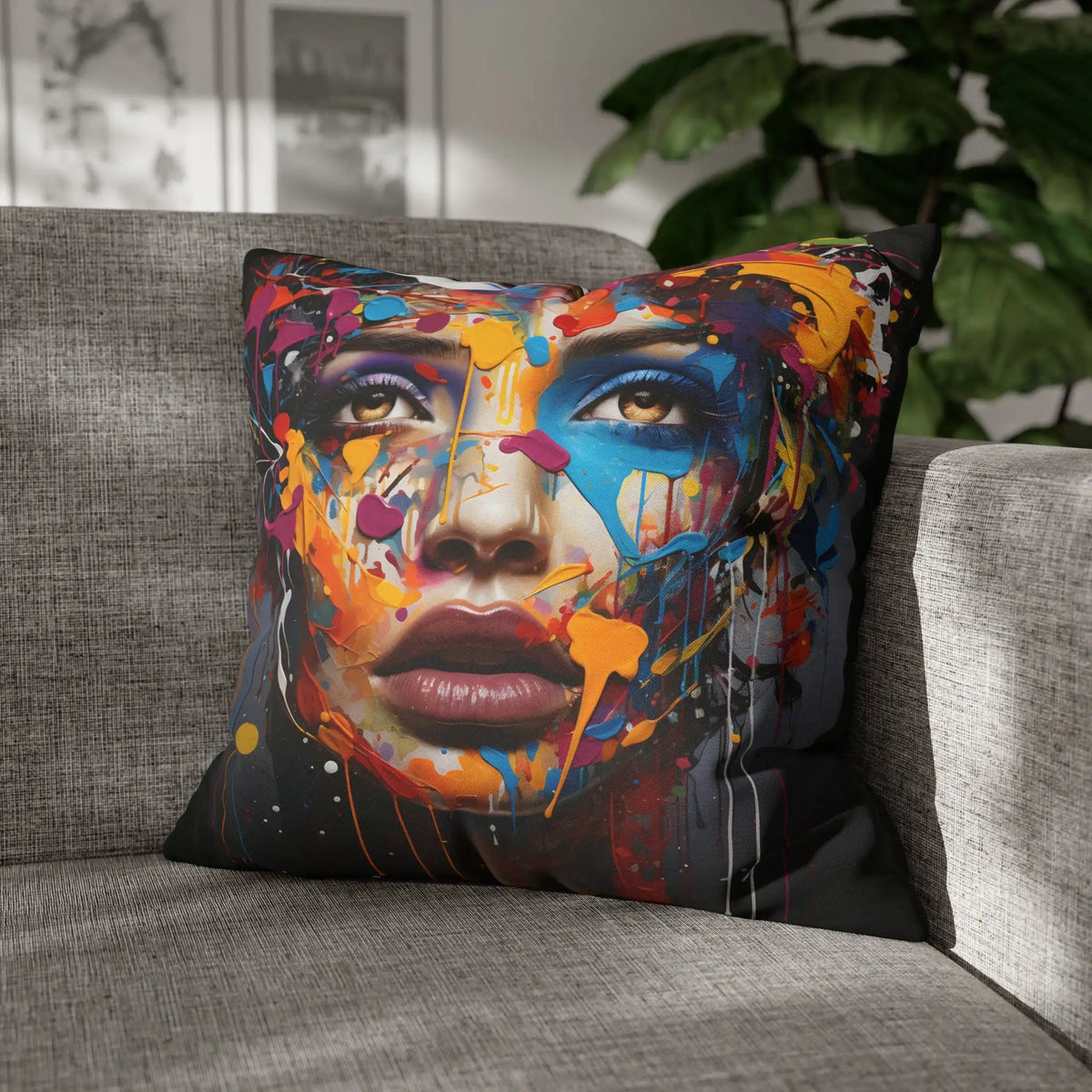 Pillow Covers | Vibrant Faces | Square Pillow Case