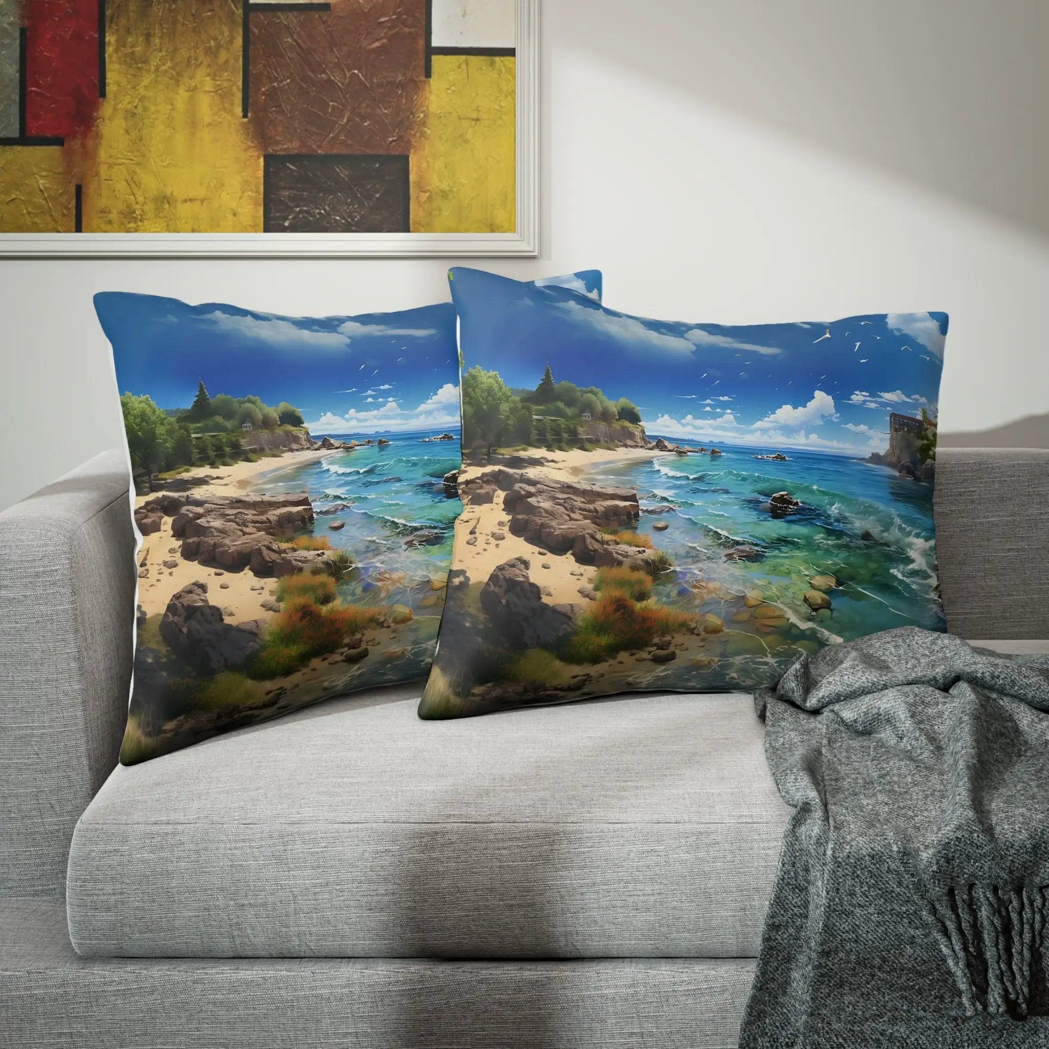 Pillow Sham | Sea Beach Landscape | Avatar Style | Cushion Cover | Pillowcase | Pillow Slip | Pillow Cover