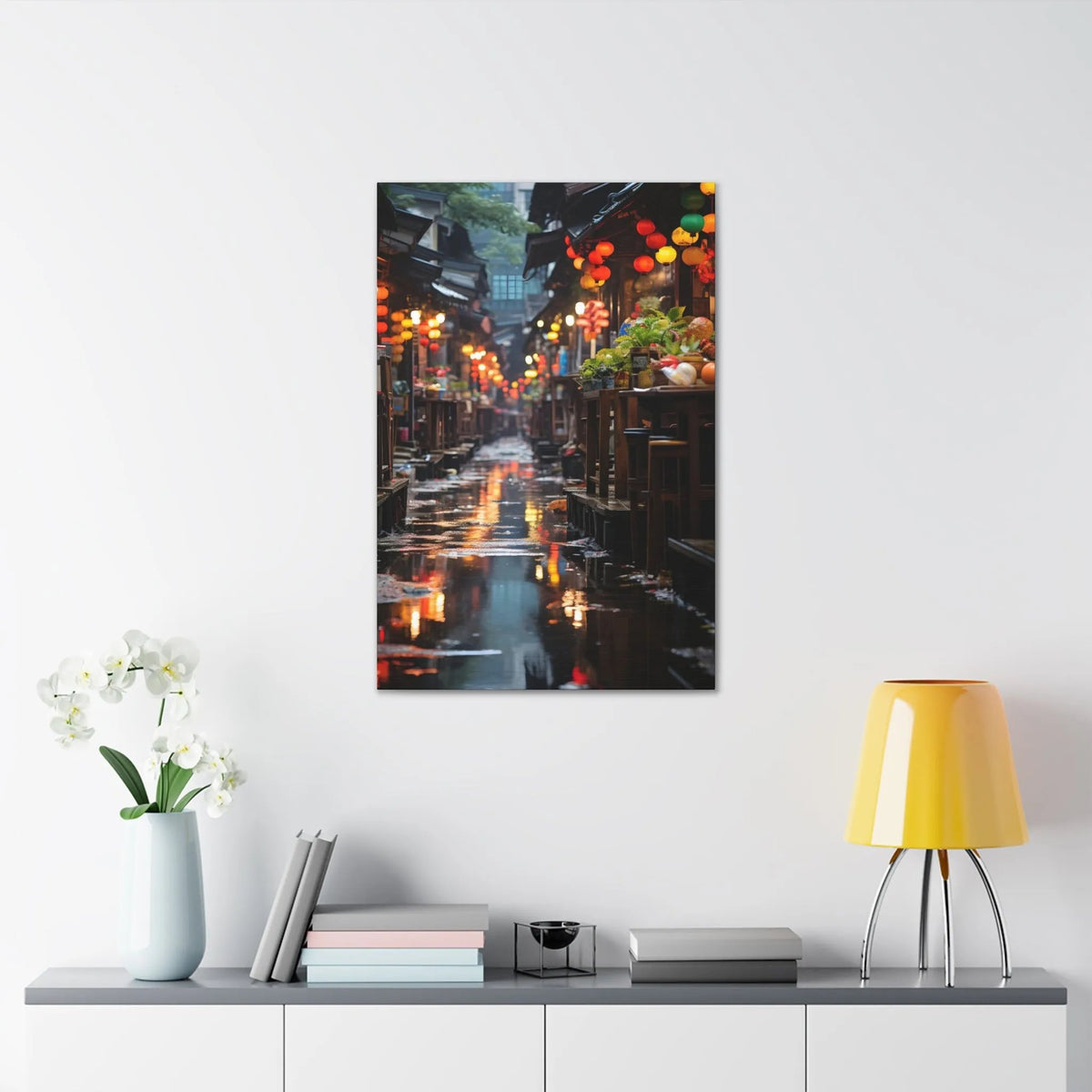 Canvas Gallery Wraps | a painting of a city street at night